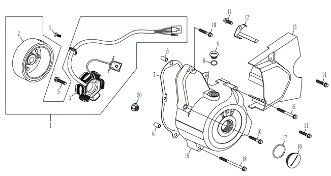 Mini Tractor Magneto & Crankcase Front Cover(Left)
