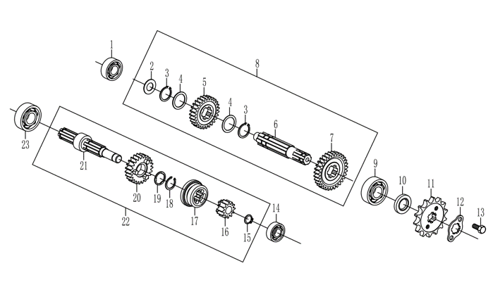 Mini Tractor Main And Auxiliary Shafts