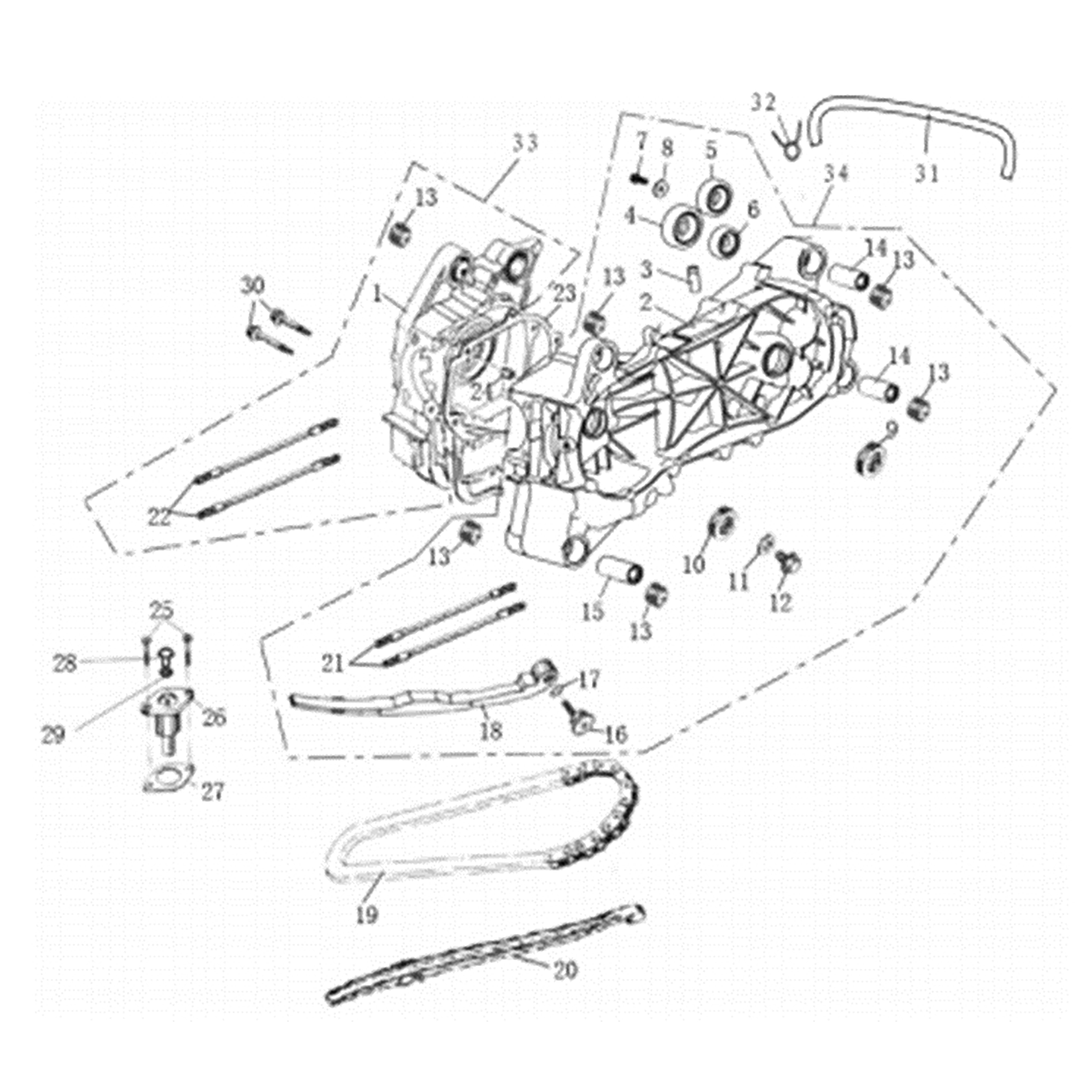 NEW GKA 200 CRANKCASE ASSY