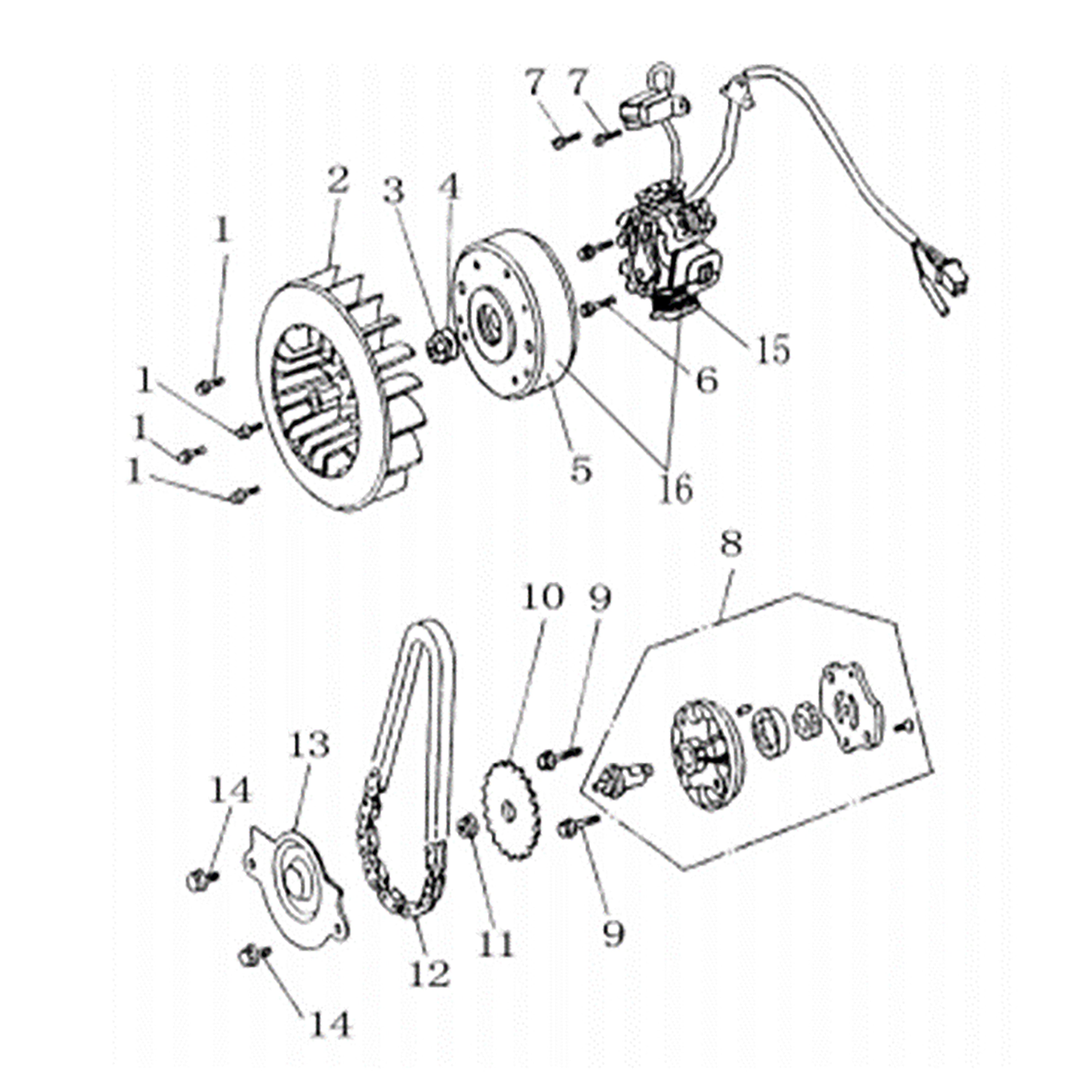 NEW GKA 200 MAGNETO AND OIL PUMP