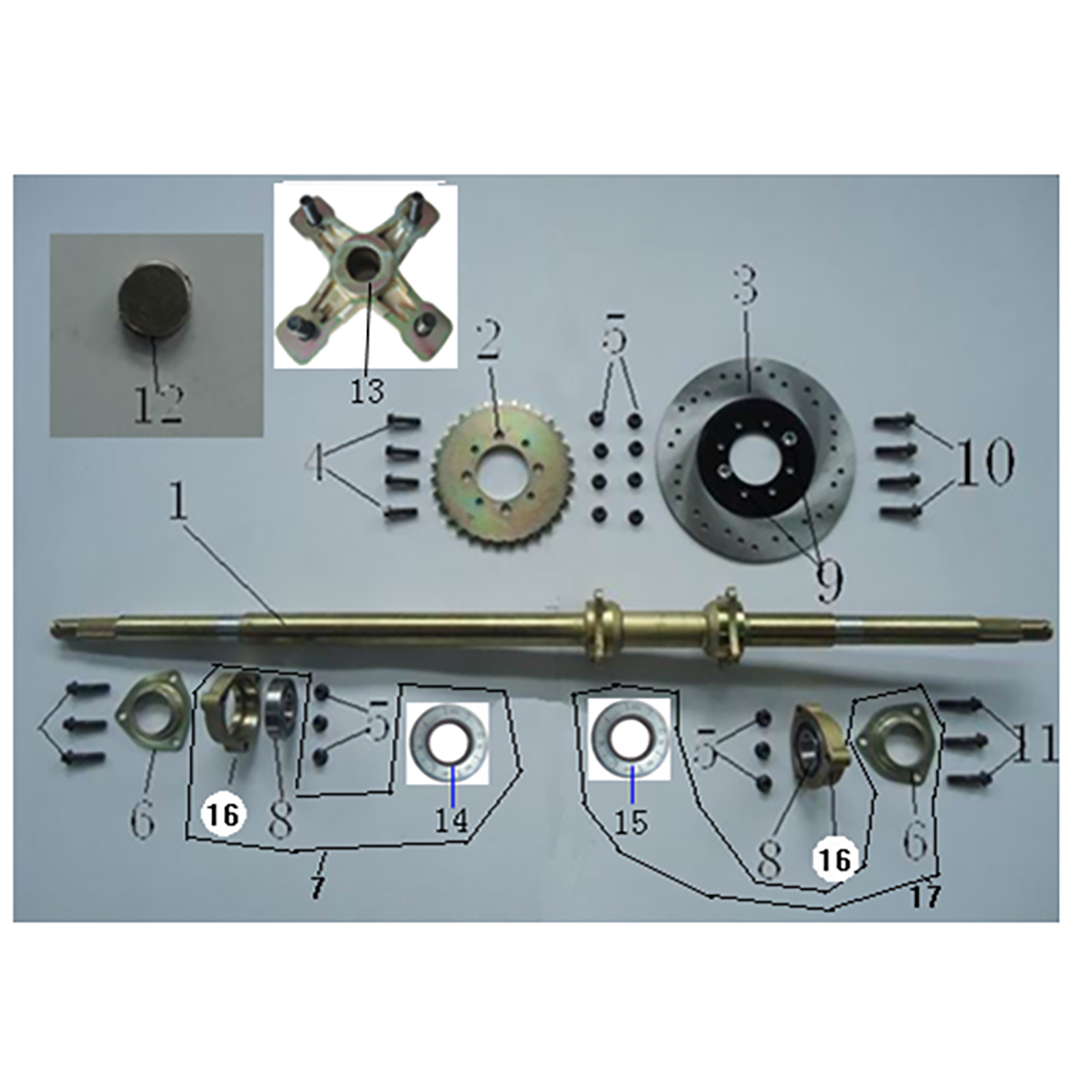 NEW GKA 200 REAR AXLE ASSY