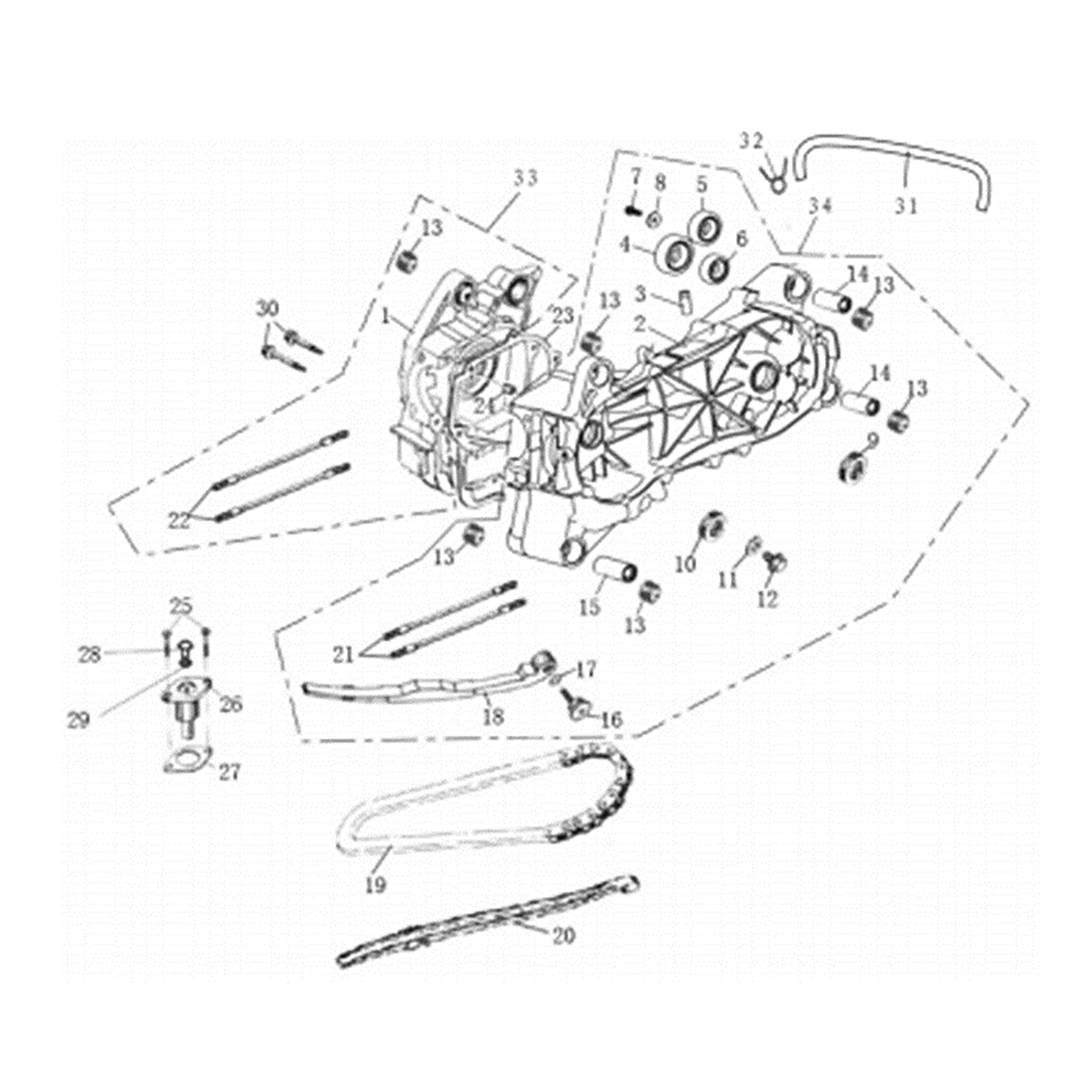 NEW GKD 200 CRANKCASE ASSY