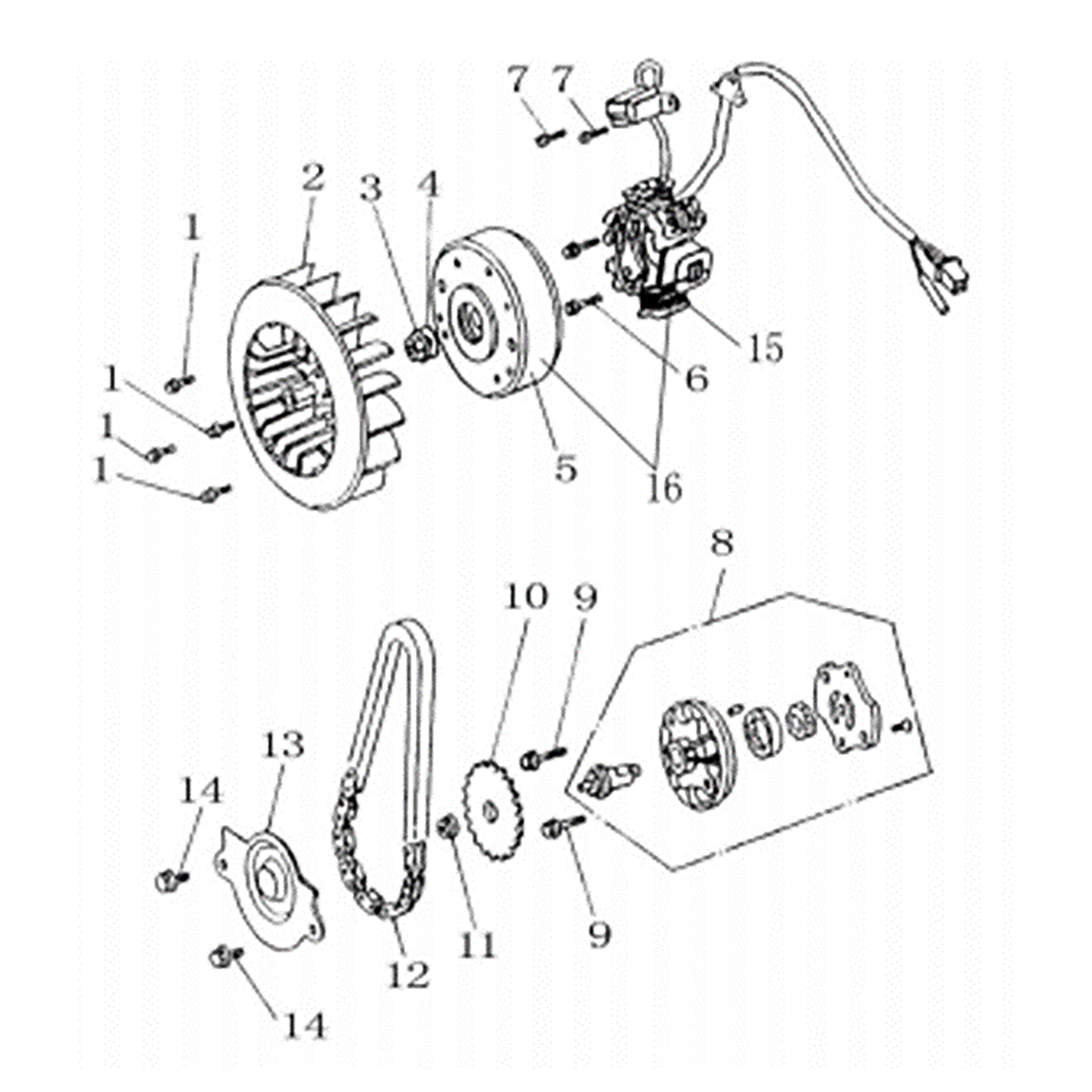 NEW GKD 200 MAGNETO AND OIL PUMP