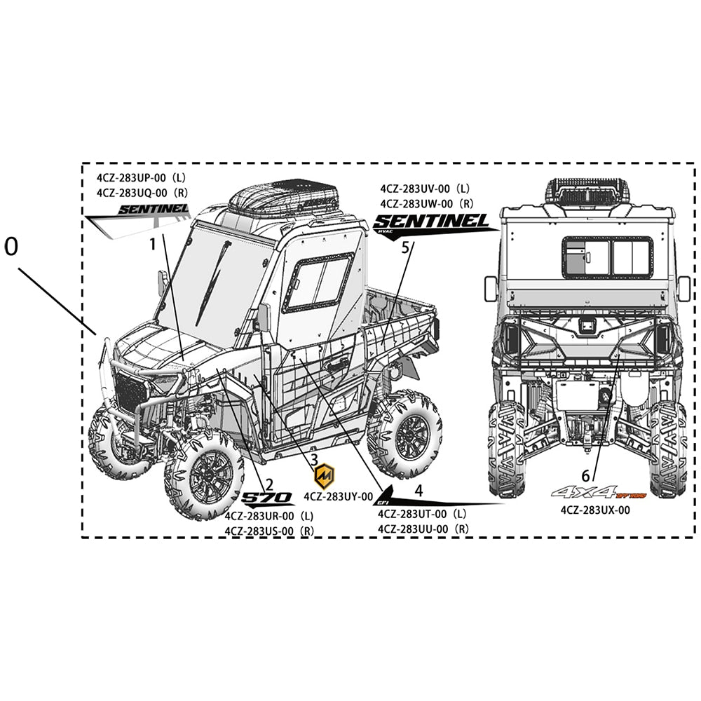 SENTINEL 570 DECORATIVE STICKERS