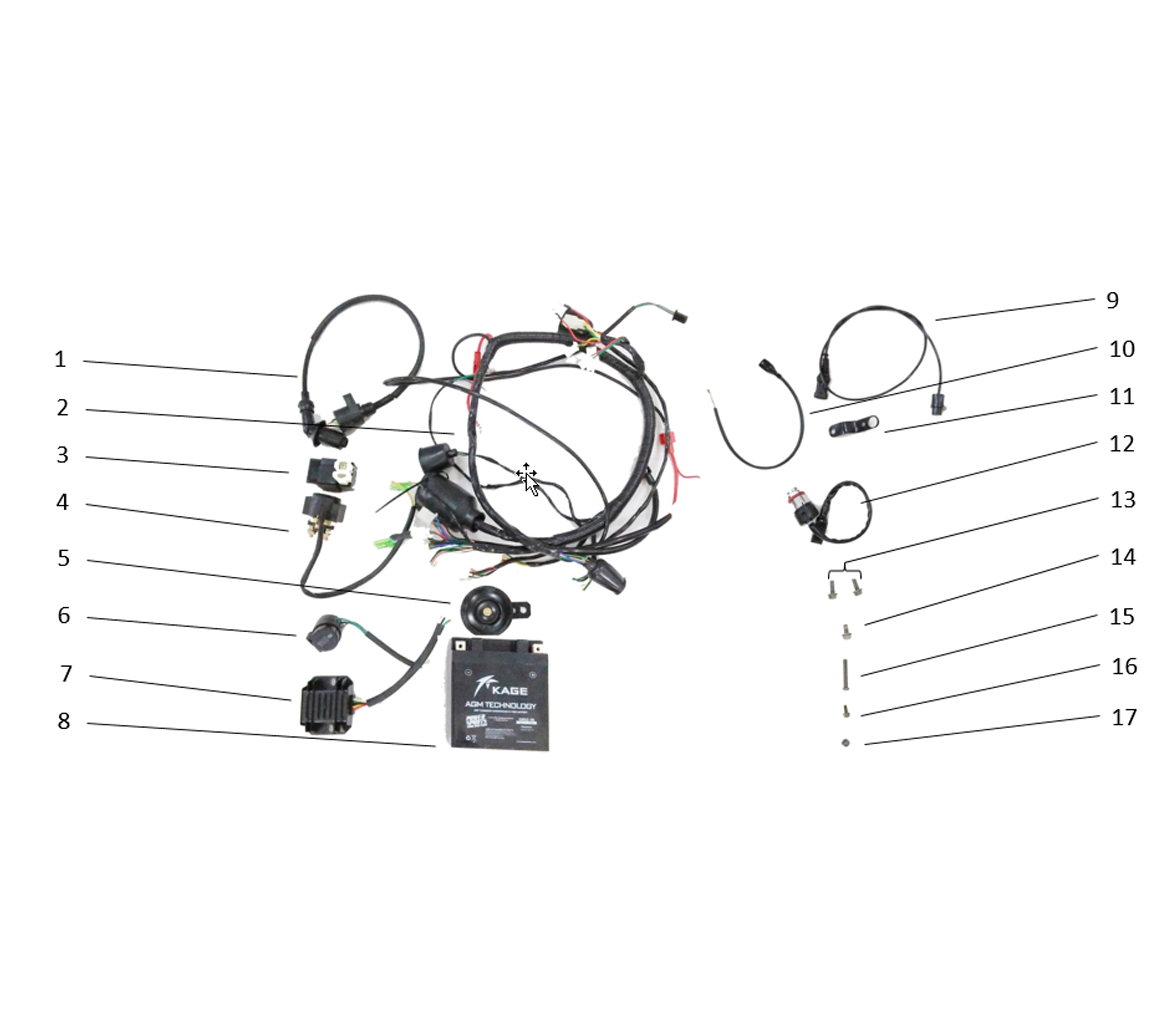 SPIDER 200 ELECTRIC PARTS ASSY