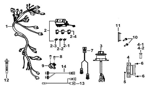 T-BOSS 1000 WIRING HARNESS, LOCK ASSY.