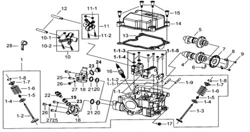 T-BOSS 1000 HEAD ASSY, CYLINDER(1)
