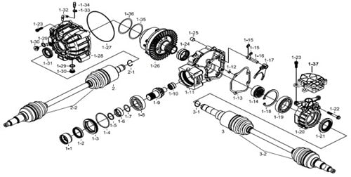 T-BOSS 1000 REAR DIFFERENTIAL ASSY.