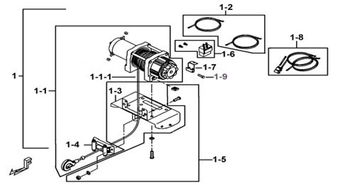 T-BOSS 1000 WINCH ASSY.(FOR TGB-LY)(OPTION)