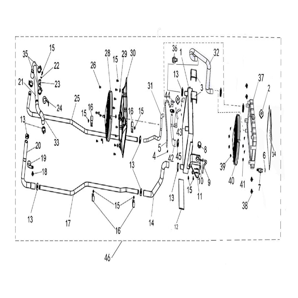 T-BOSS 1100D COOLING SYSTEM EXPLODED VIEW