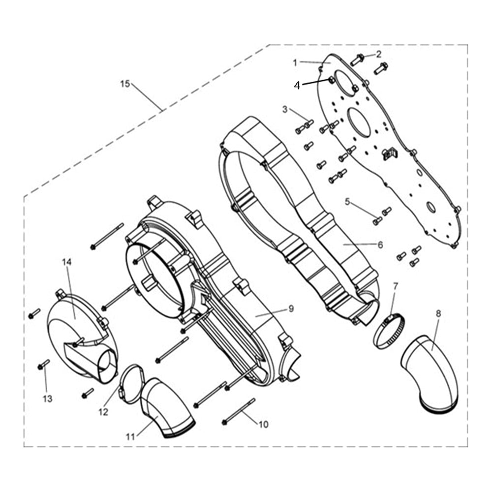 T-BOSS 1100D CVT COVER ASSY EXPLODED VIEW