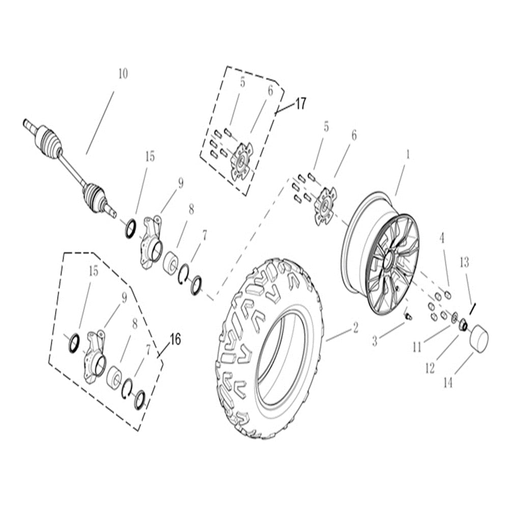 T-BOSS 1100D FRONT WHEEL LH SIDE
