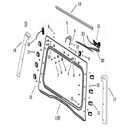 T-BOSS 1100D OPTIONS (D.WINDSHIELD ASSY, WITH WIPER)