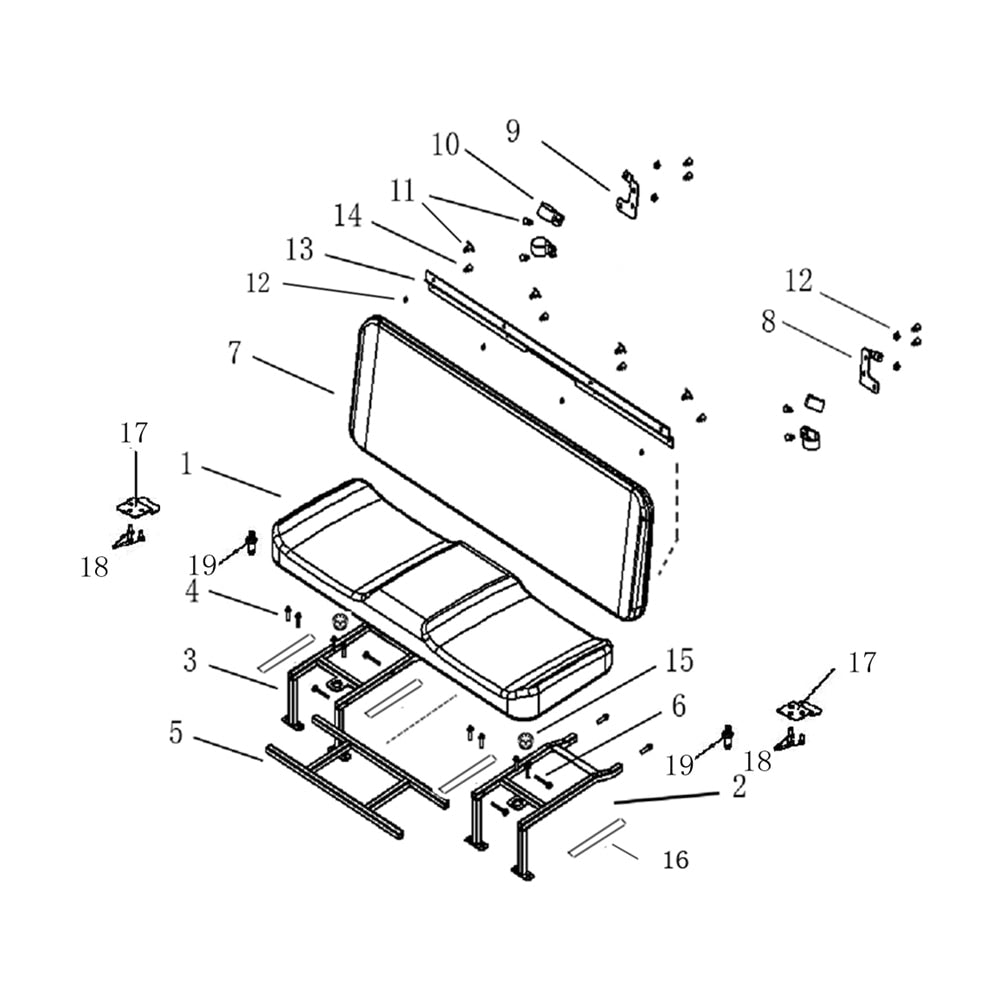T-BOSS 1100D OPTIONS (E.INTEGRAL SEAT AND BACKREST ASSEMBLY)