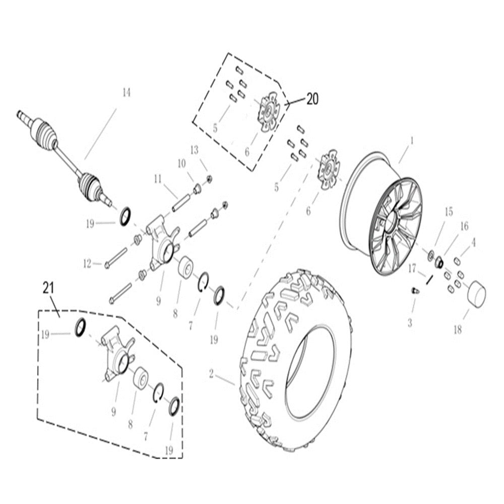 T-BOSS 1100D REAR WHEEL LH SIDE