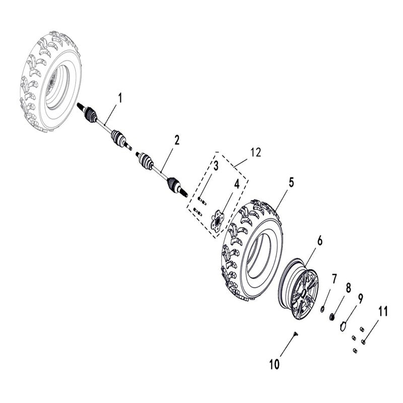 T-BOSS 550 REAR WHEEL ASSEMBLY