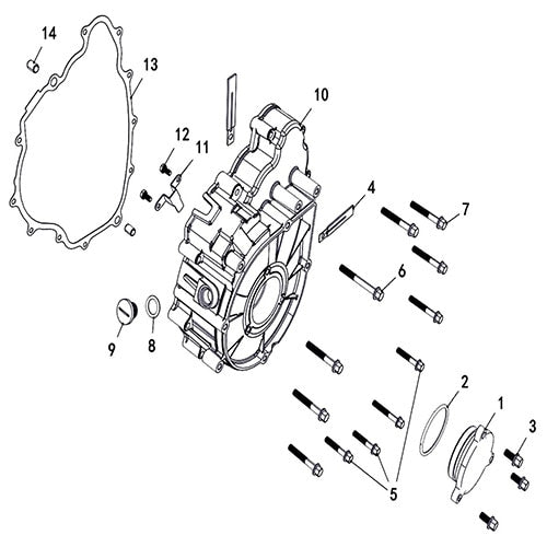 T-BOSS 560 LEFT CRANKCASE COVER