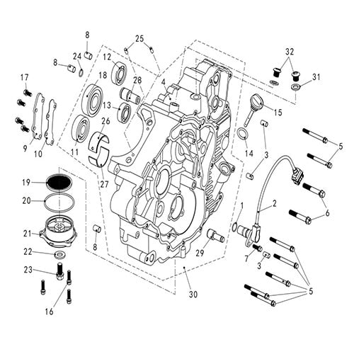 T-BOSS 760 LEFT CRANKCASE