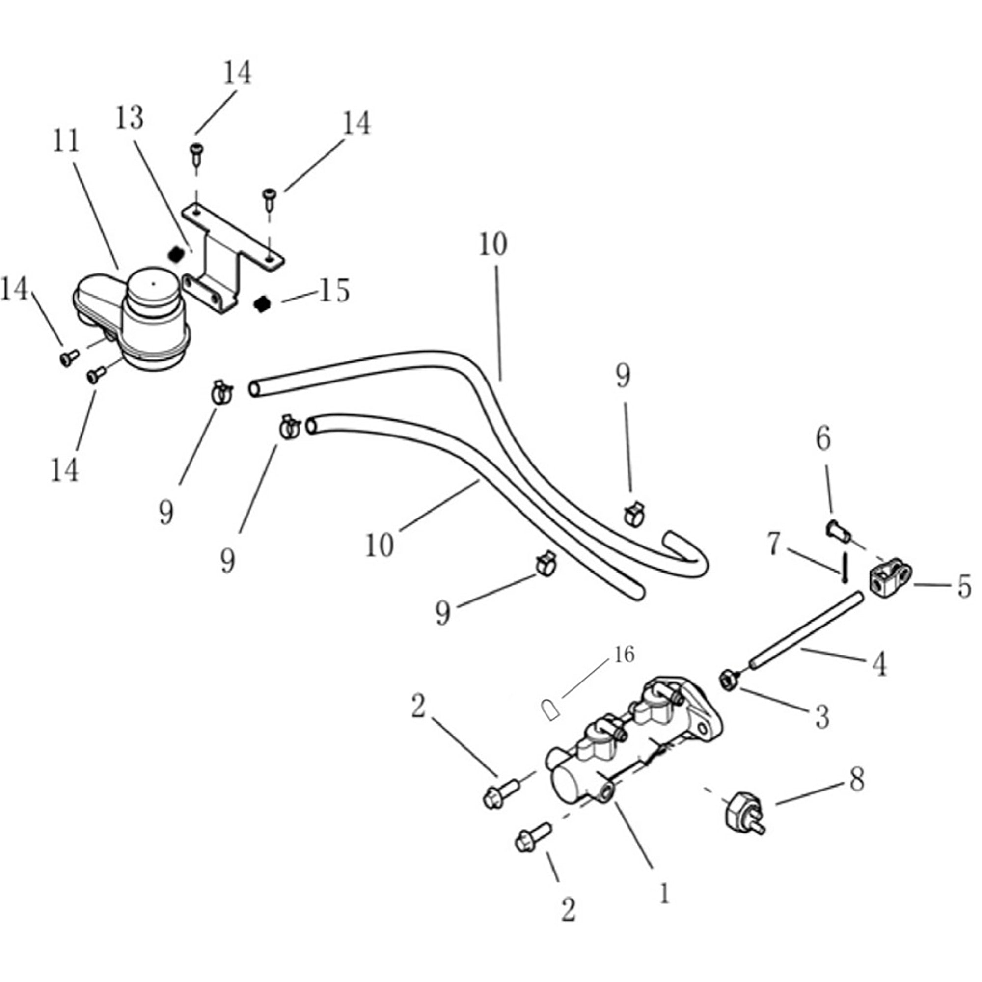 T-BOSS 900 BRAKE, MASTER CYLINDER MOUNTING