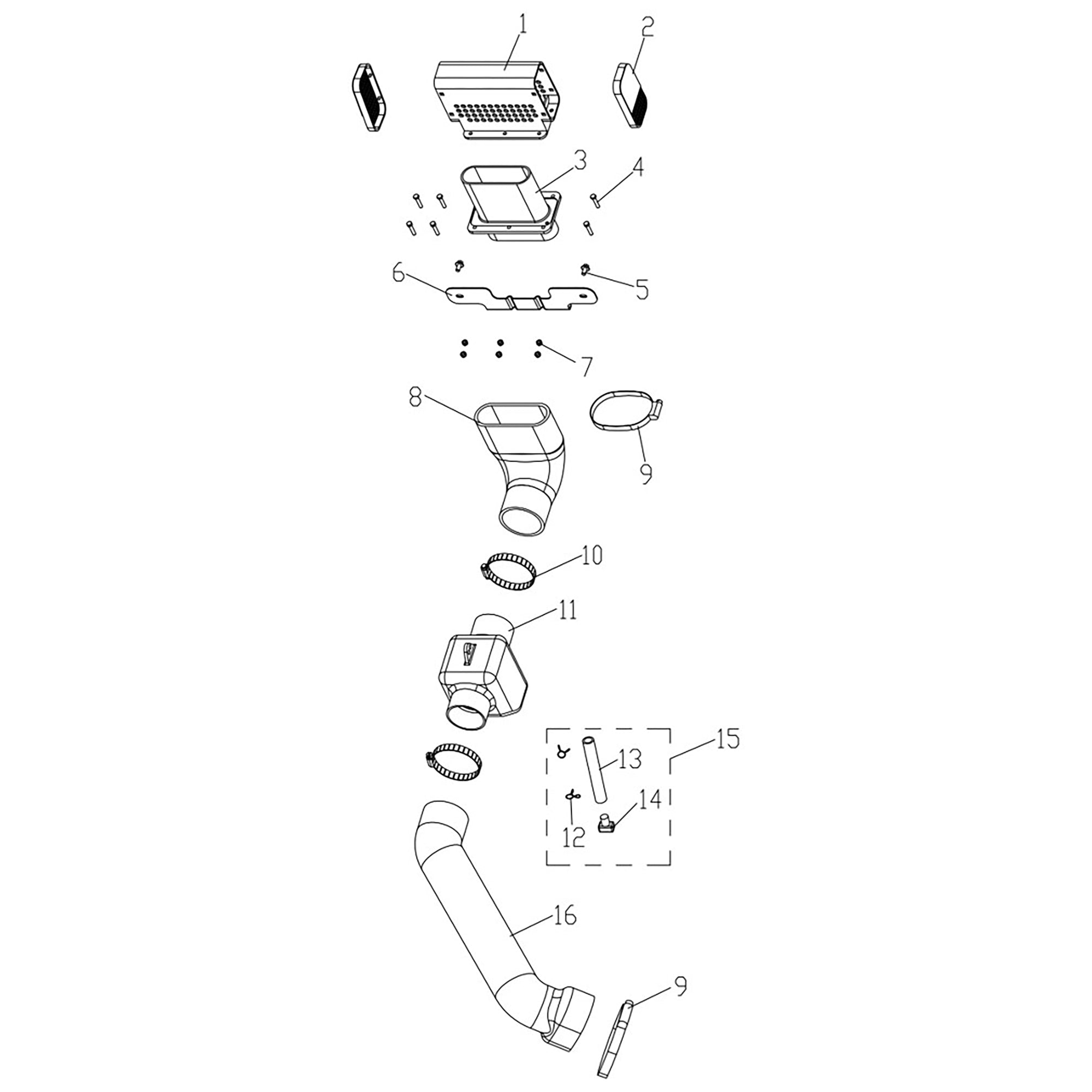 T-BOSS 900 CVT AIR PIPE ASSY EXPLODED VIEW