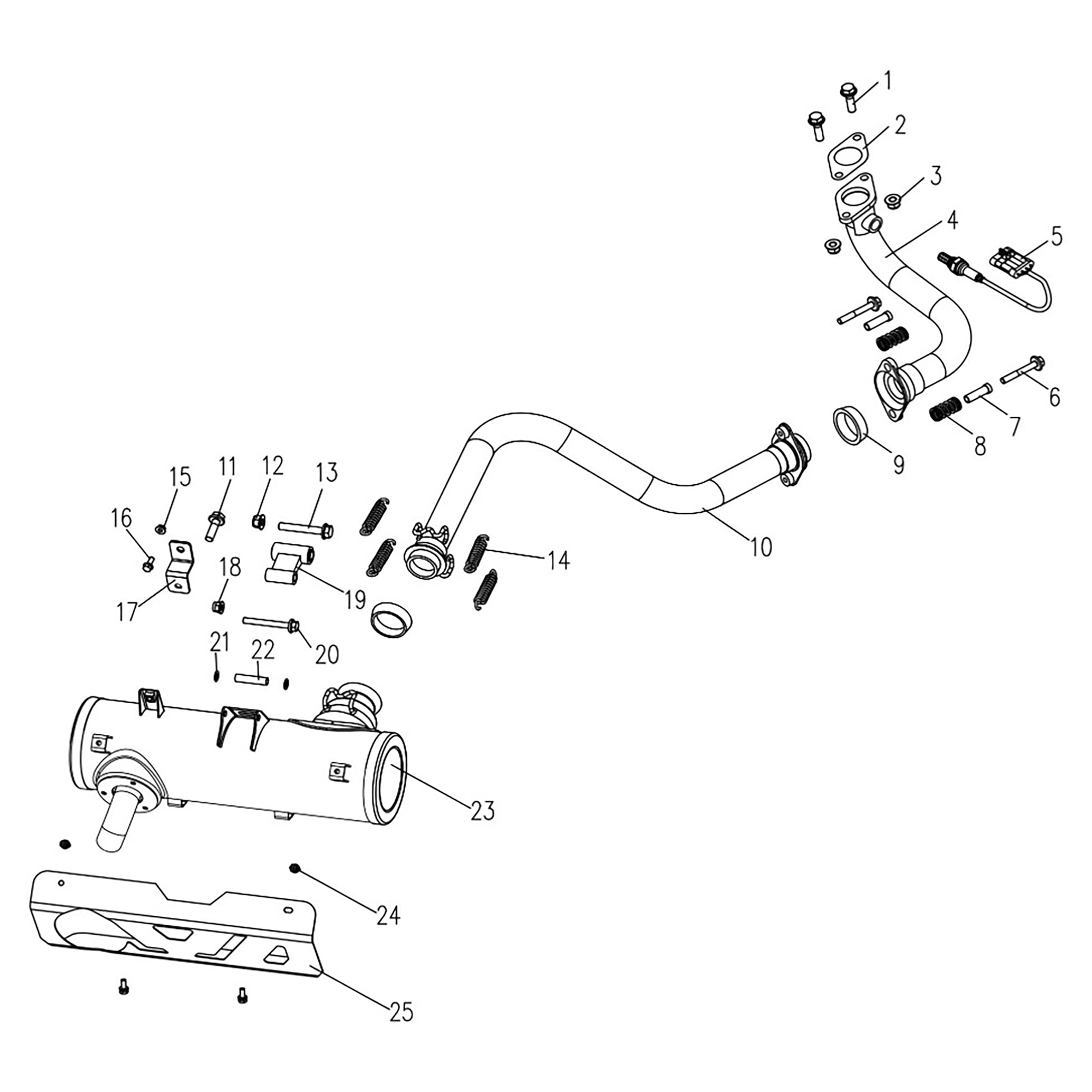 T-BOSS 900 EXHAUST ASSEMBLY EXPLODED VIEW