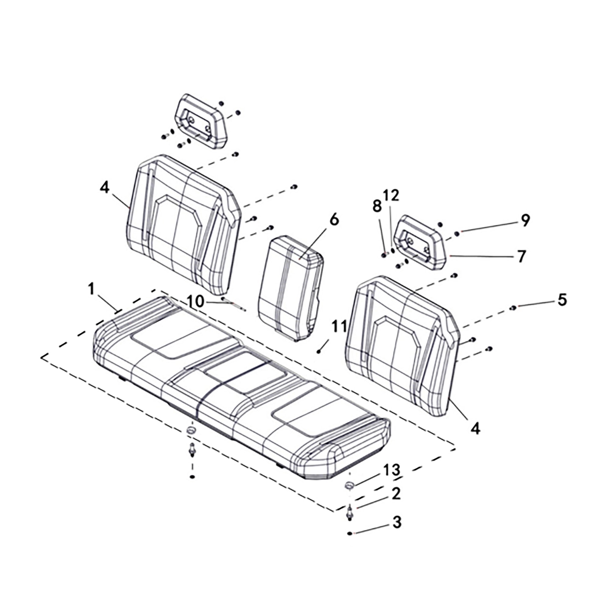 T-BOSS 900 INTEGRAL SEAT AND BACKREST ASSEMBLY 1