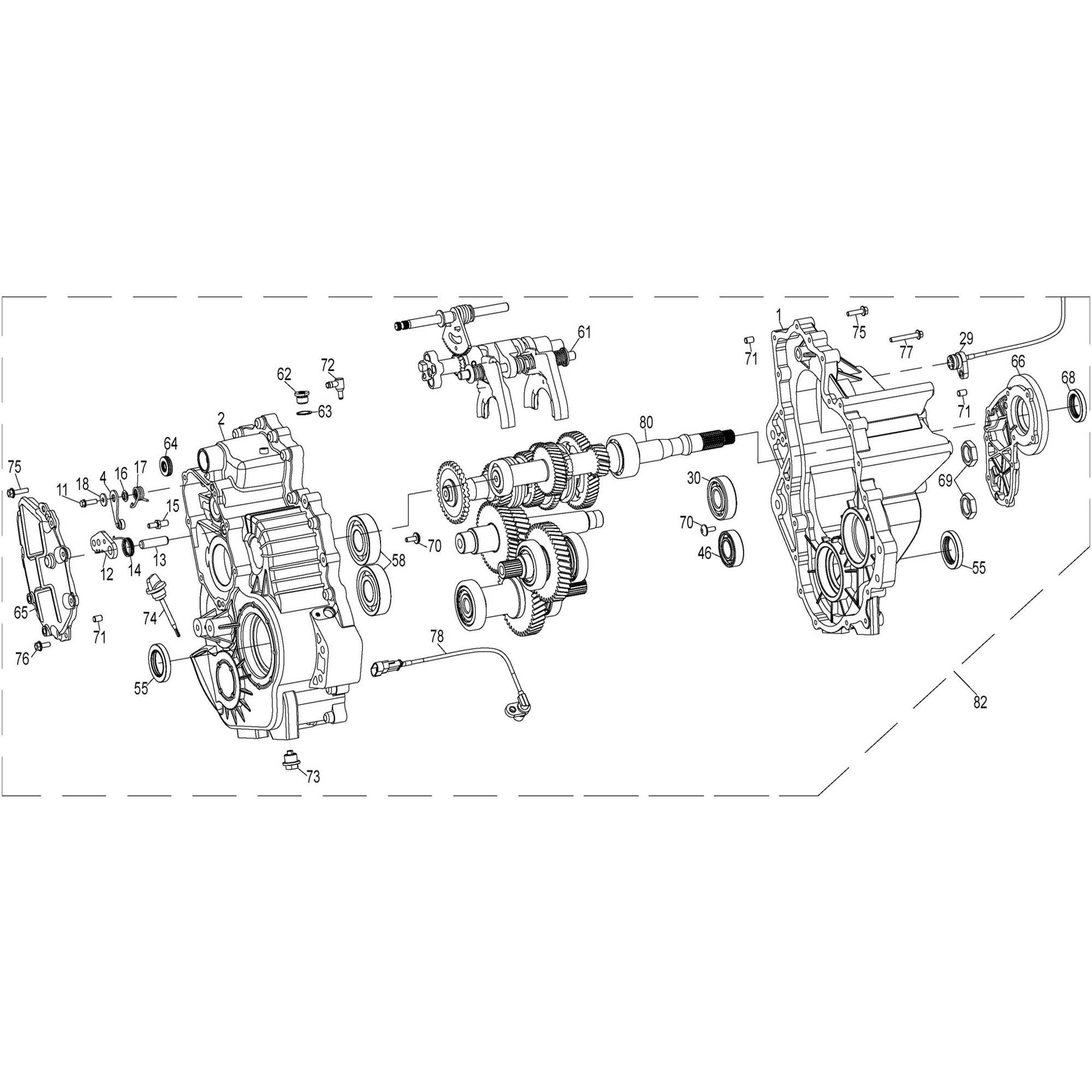T-BOSS 900 TRANSMISSION EXPLODED VIEW