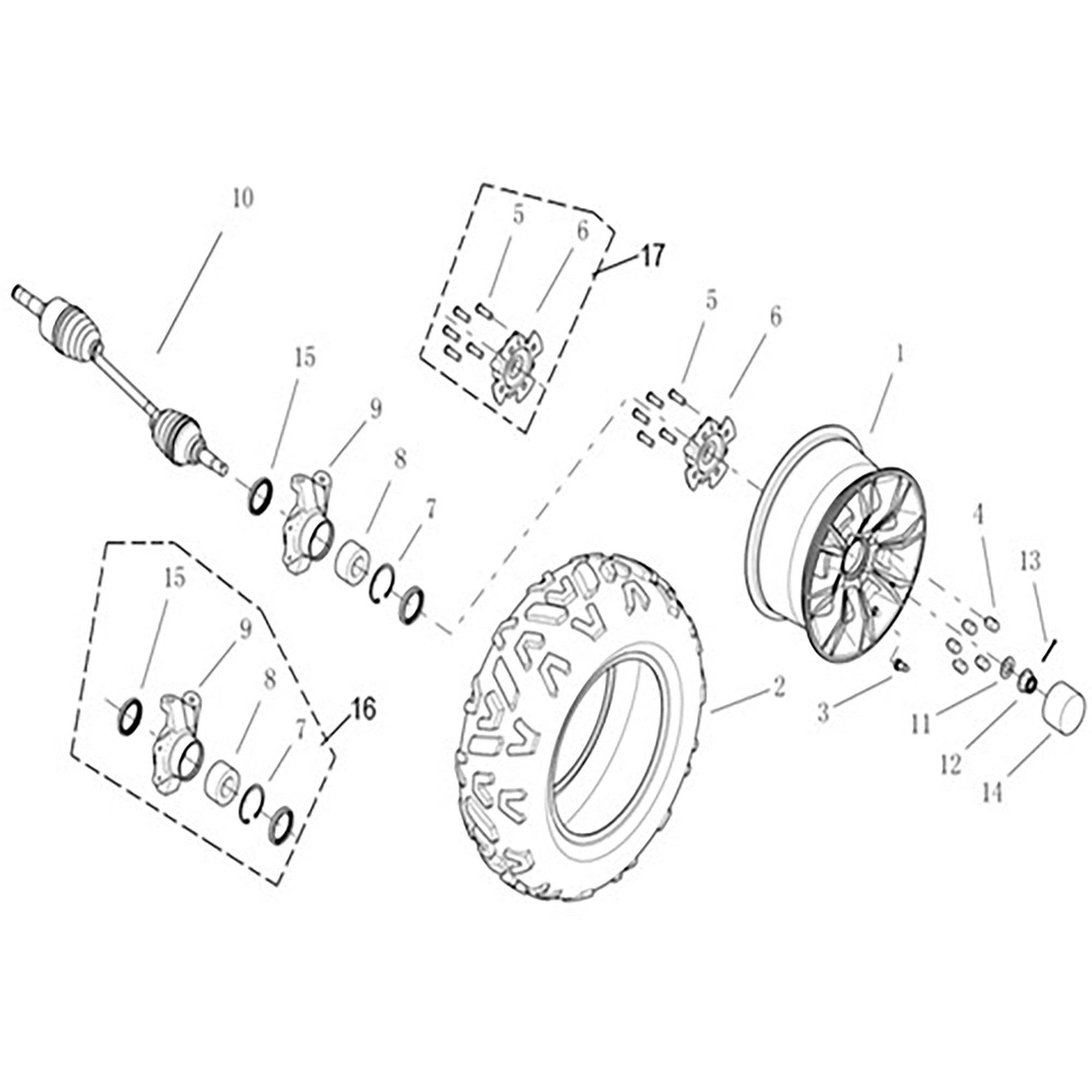 T-BOSS 900 WHEEL FRONT LH SIDE