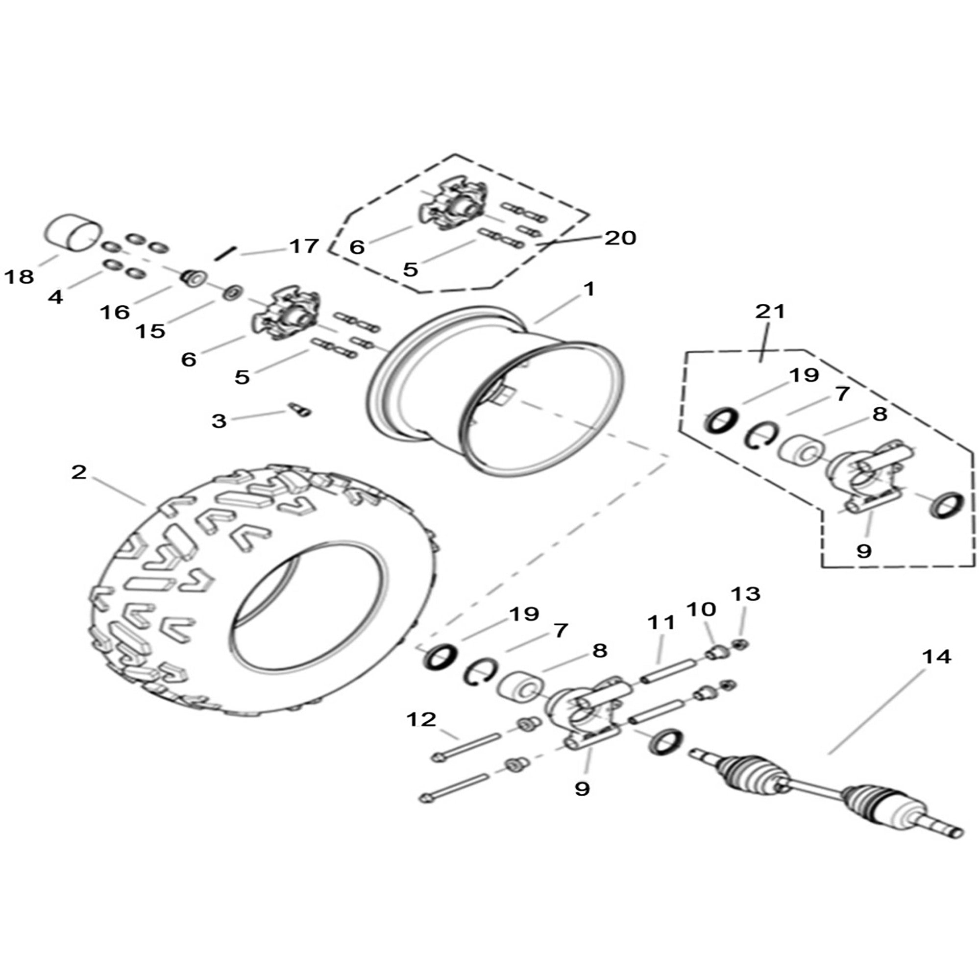 T-BOSS 900 WHEEL REAR RH SIDE