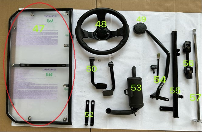 TL-J0047 Windshield Frame with Clear Dual Panels