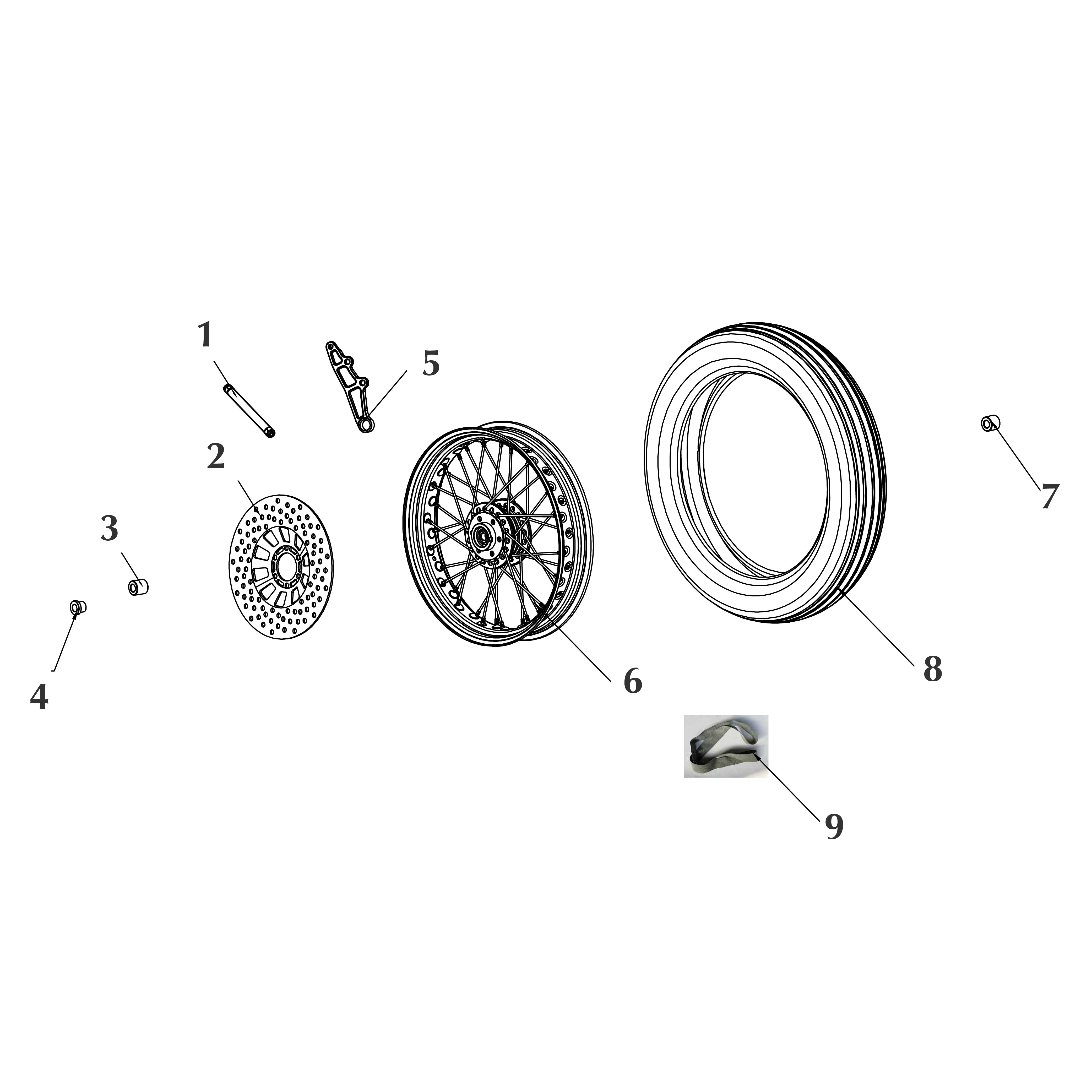 VOGER PARTS - Front wheel assy