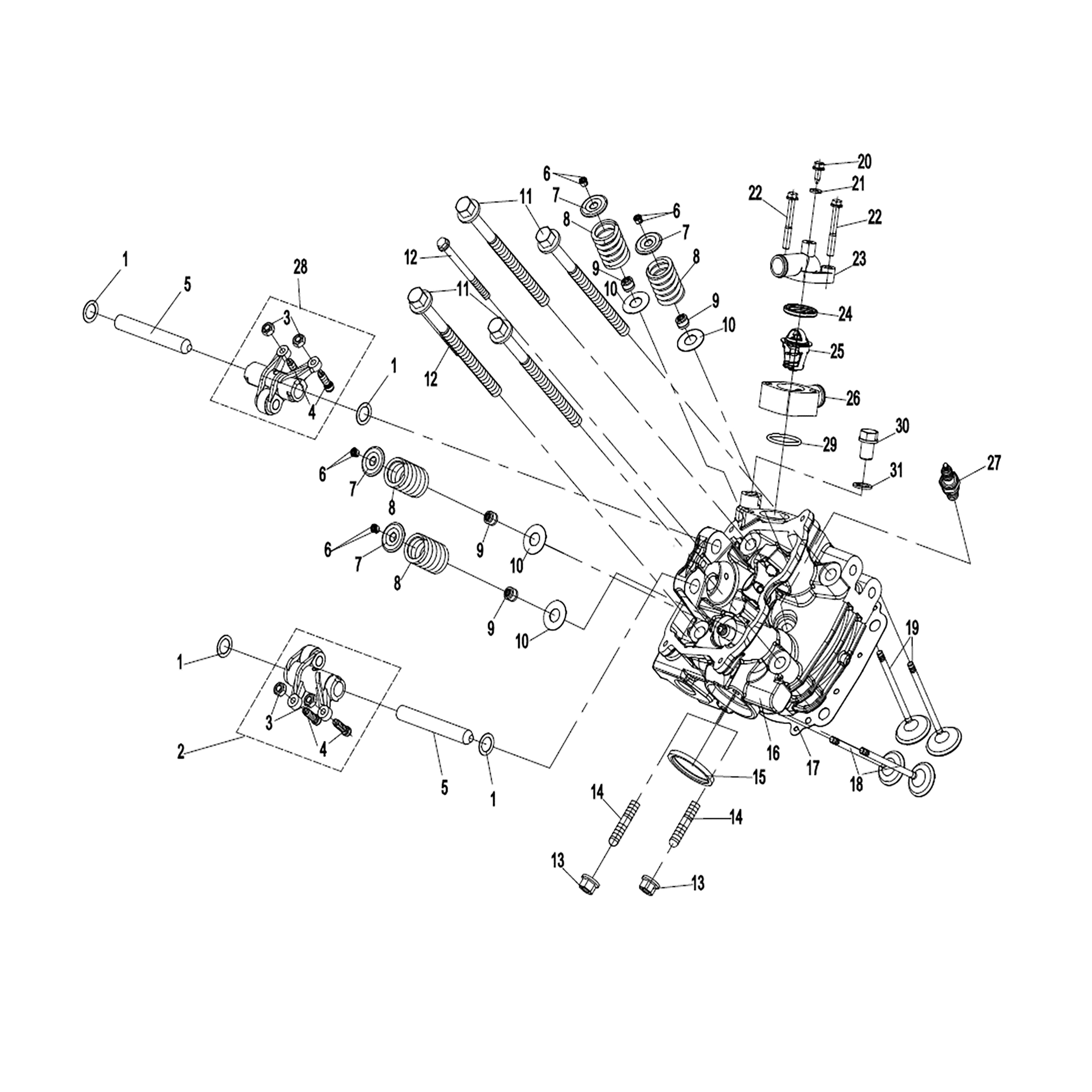 WARRIOR 1000CC ENGINE CYLINDER HEAD NO.1 ASSY