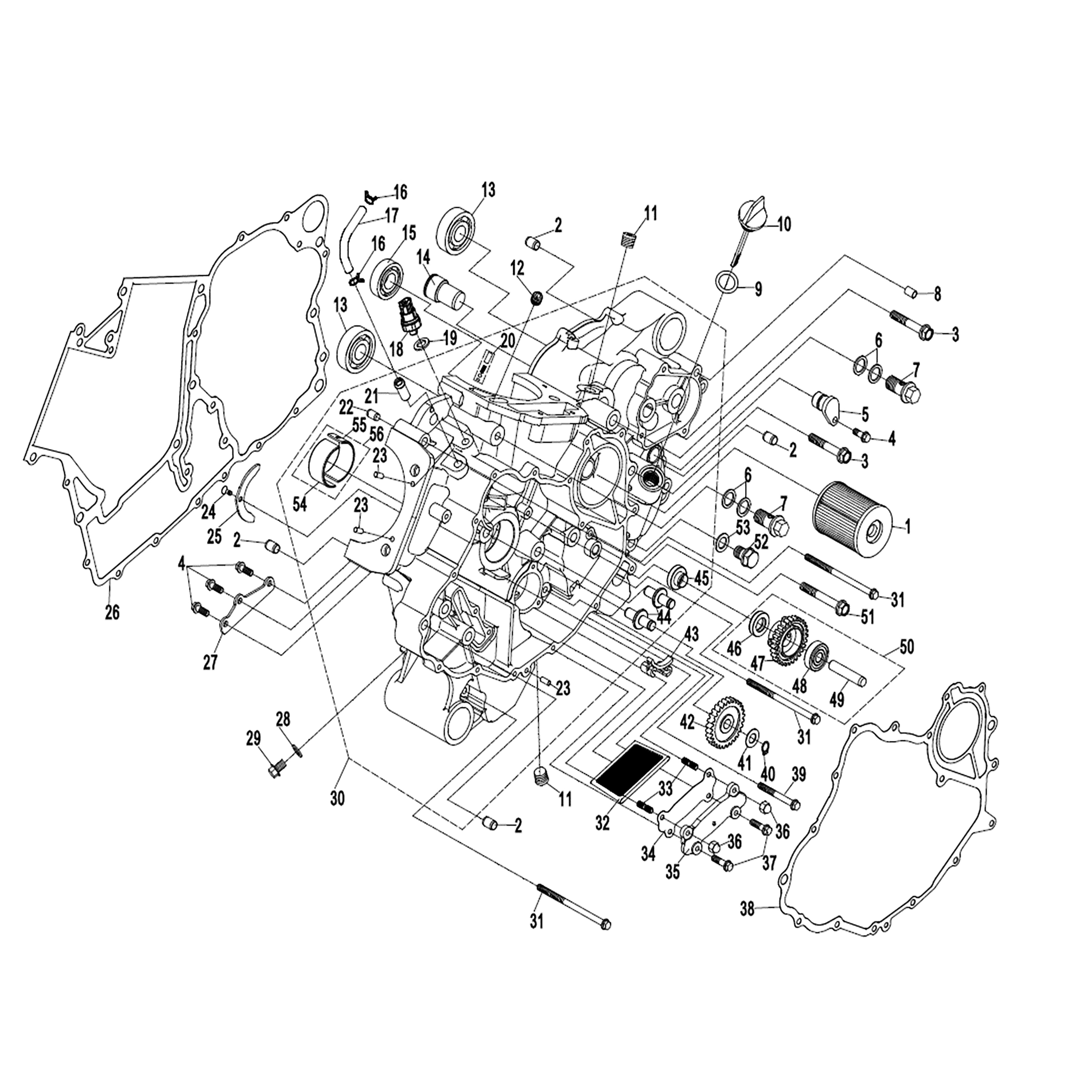 WARRIOR 1000CC ENGINE LEFT CRANKCASE ASSY