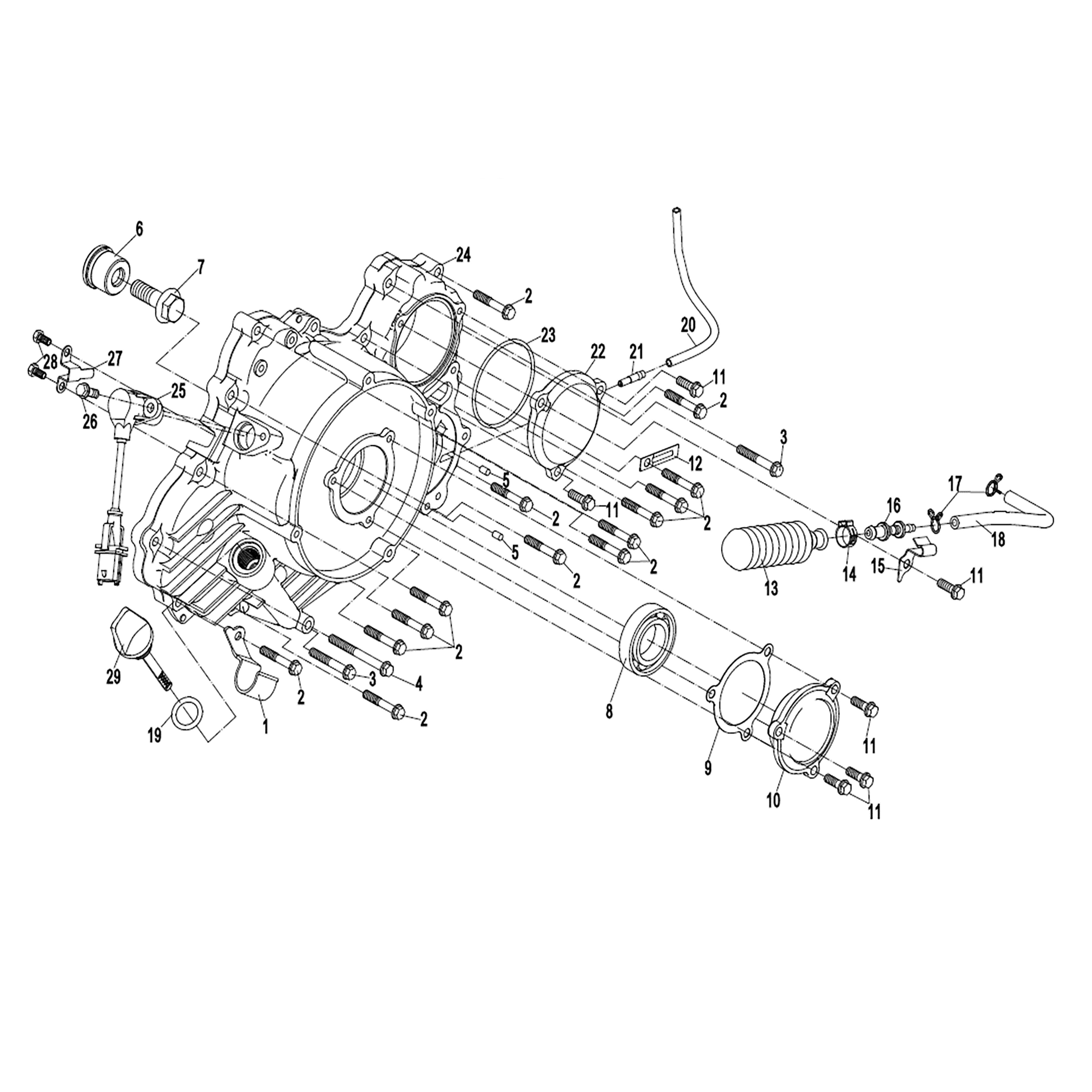 WARRIOR 1000CC ENGINE LEFT CRANKCASE COVER ASSY