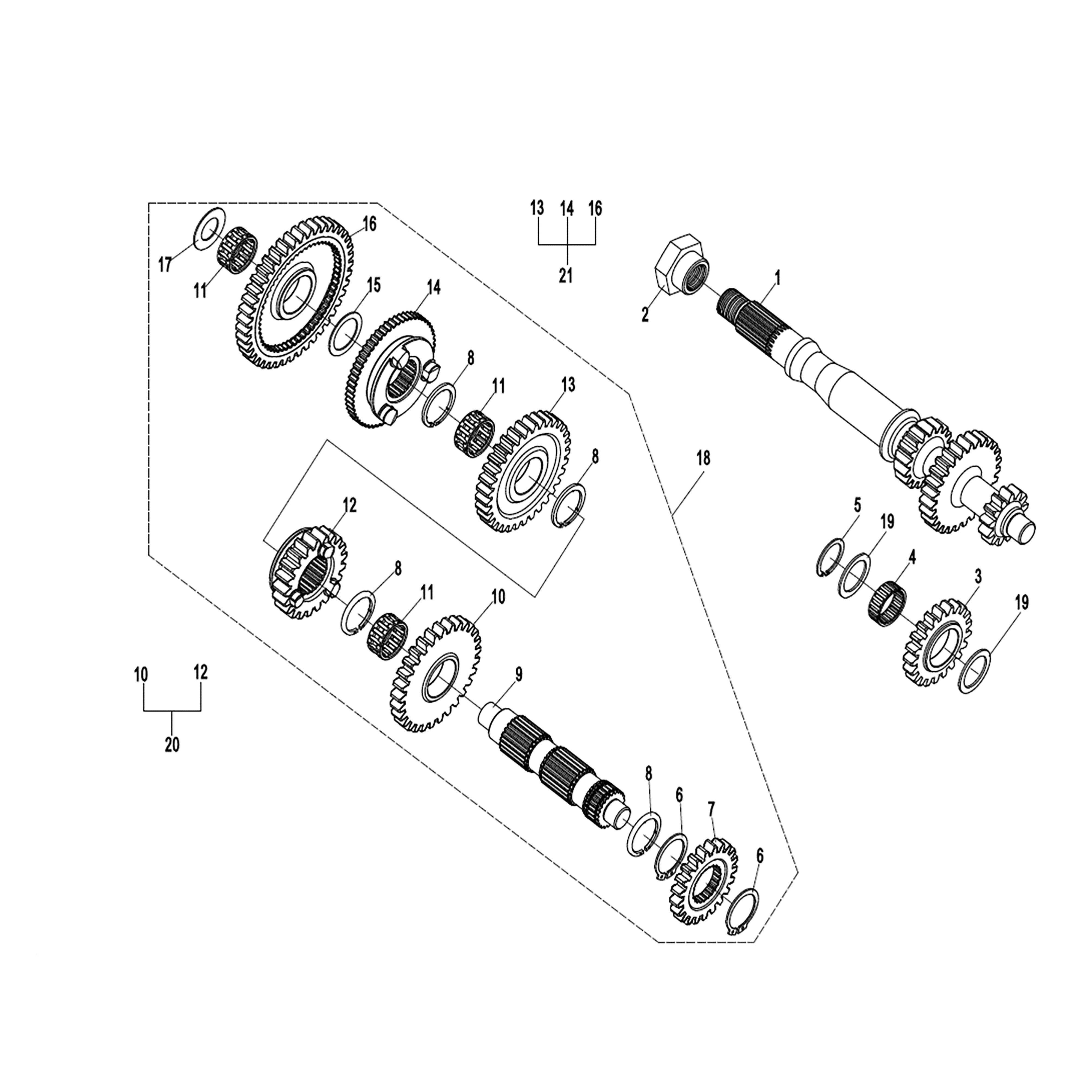 WARRIOR 1000CC ENGINE TRANSMISSION SYSTEM (1)