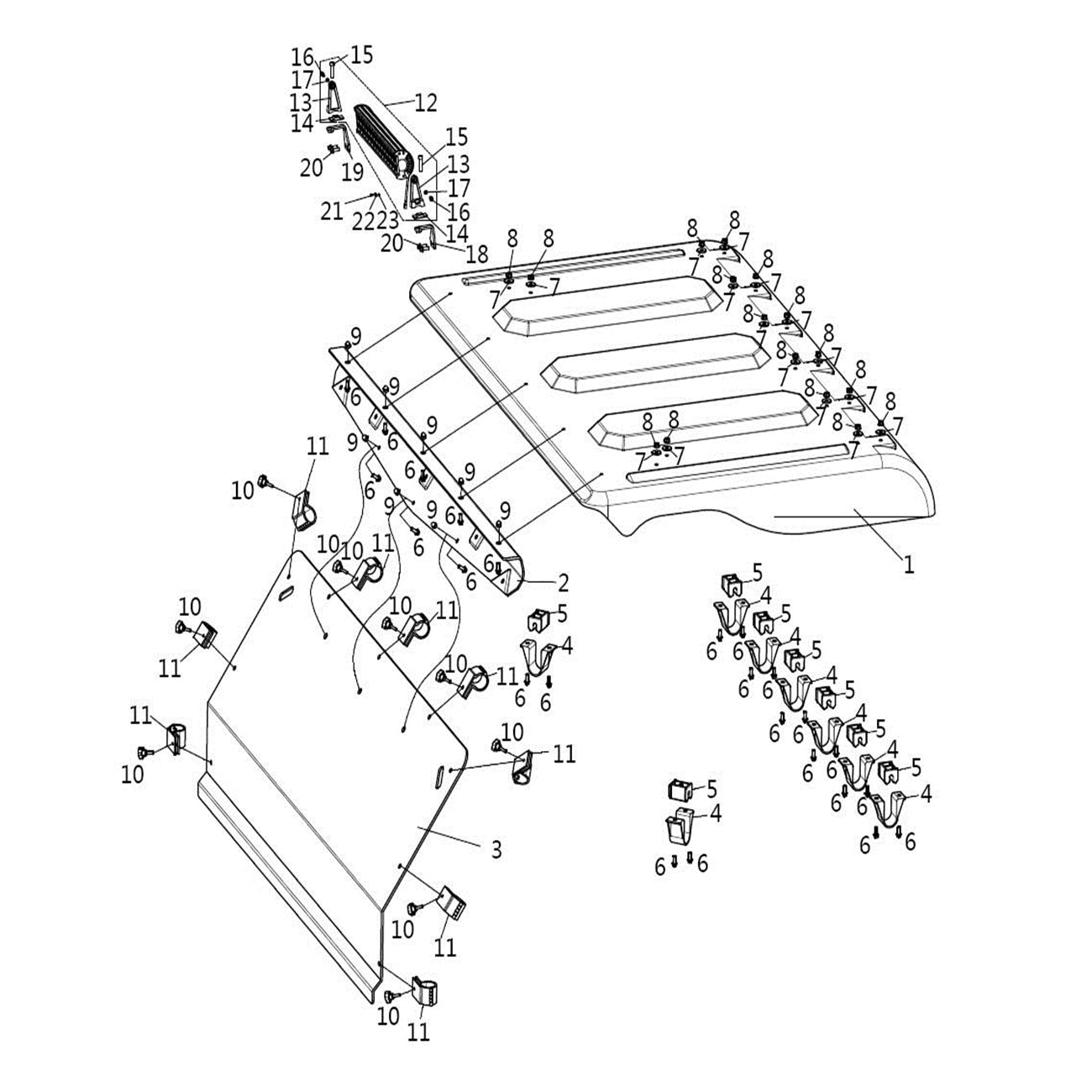 WARRIOR 800 ROOF AND WINDSHIELD