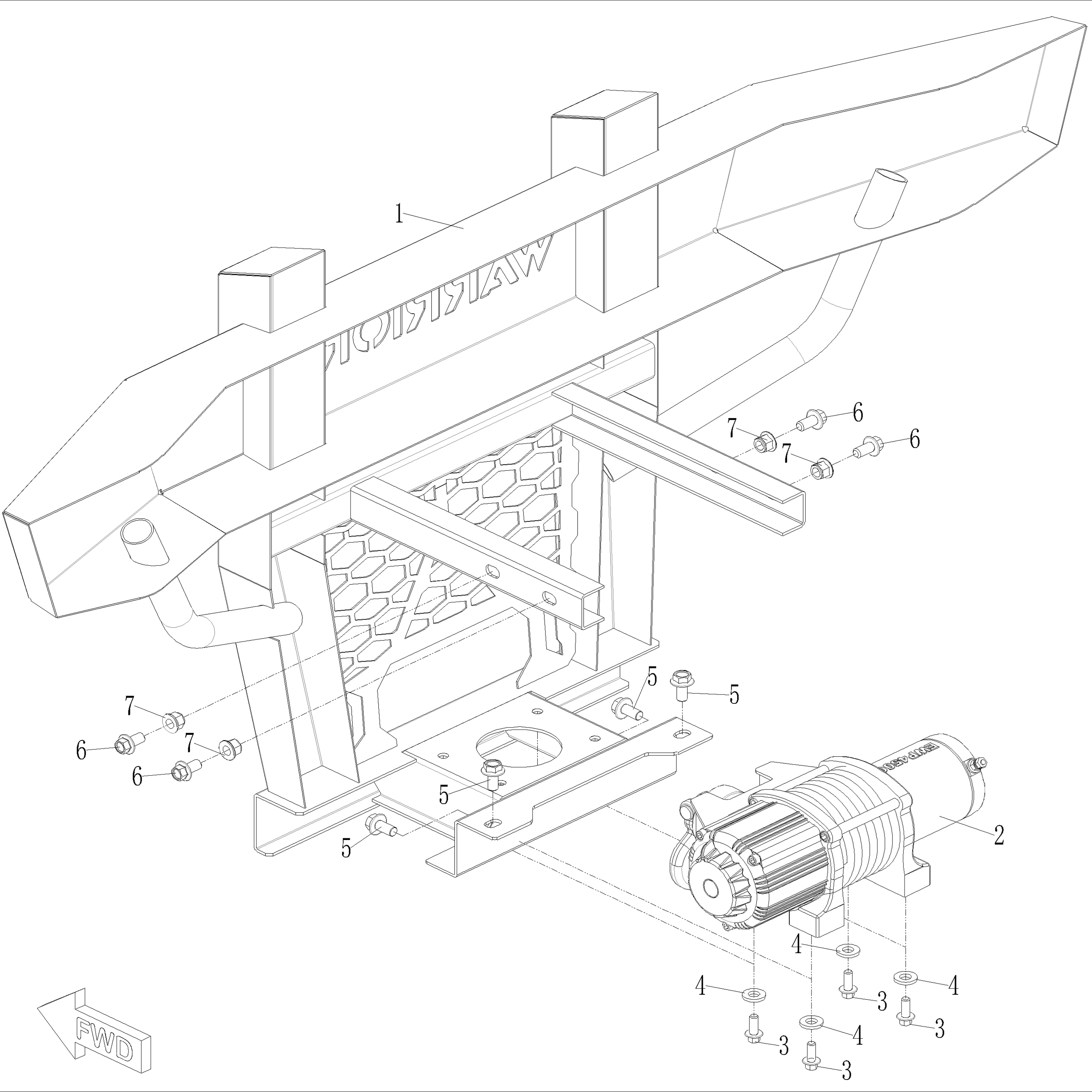 Warrior 1000 MXD Crew Bumper & Winch
