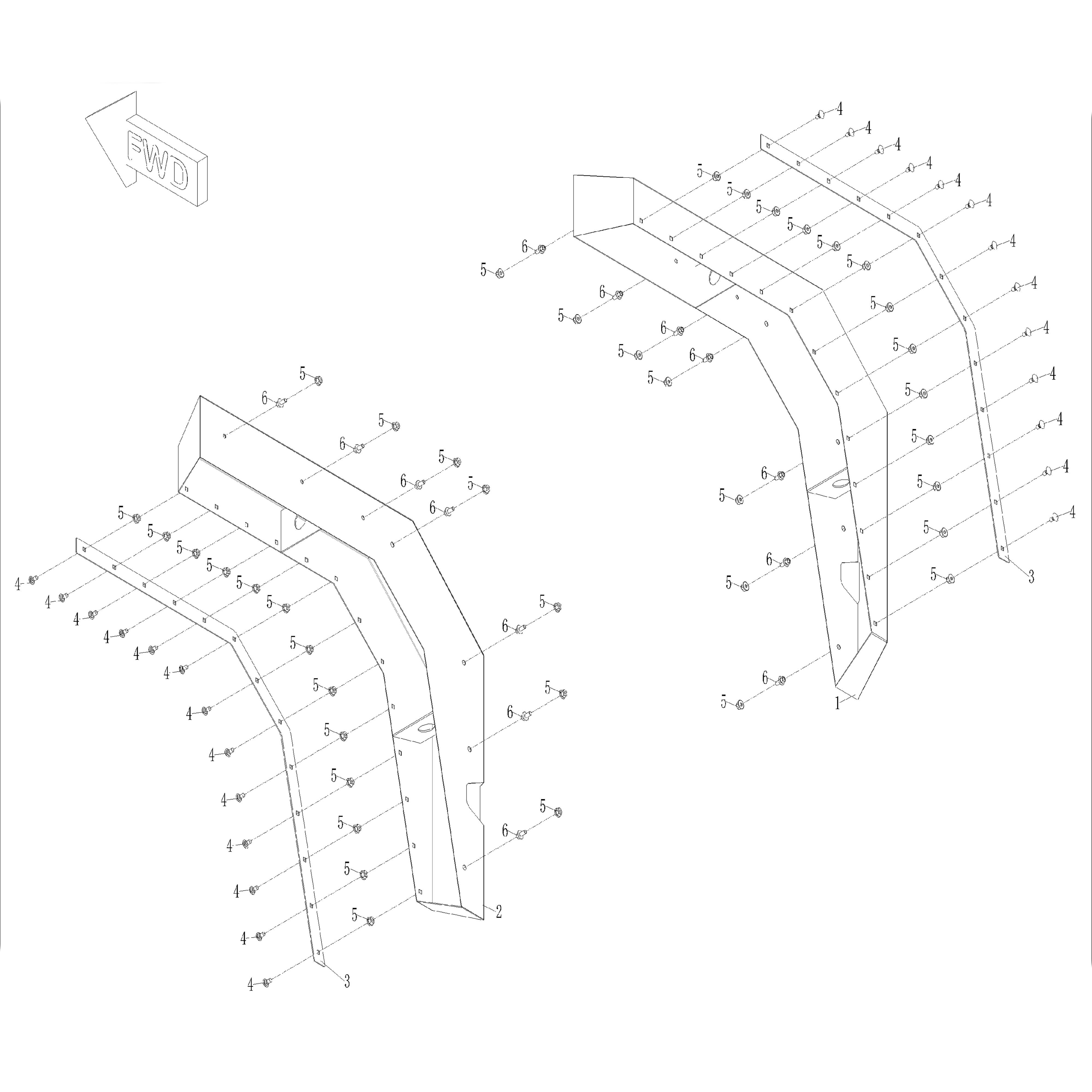 Warrior 1000 MXD Crew Front Fender