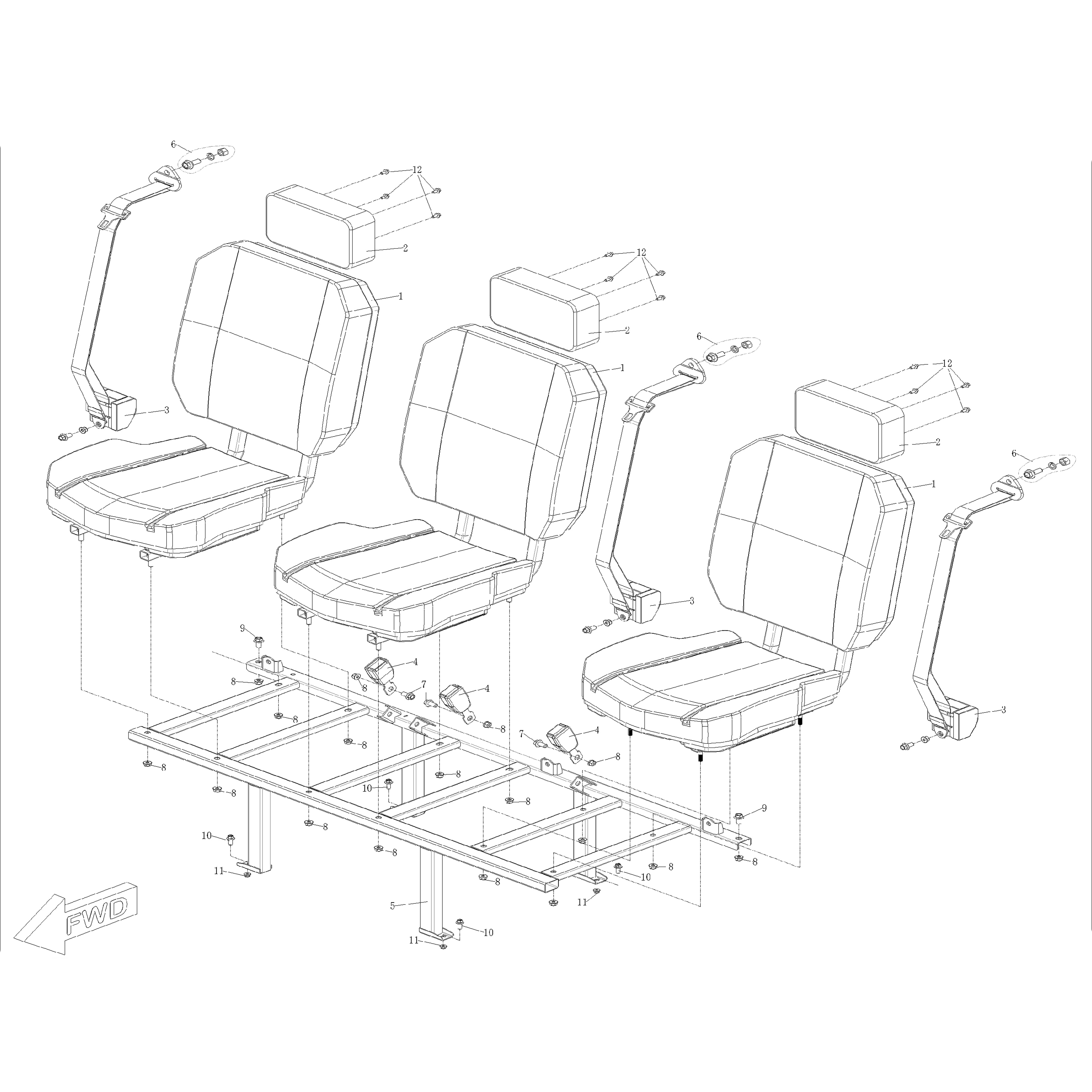 Warrior 1000 MXD Crew Front Seat