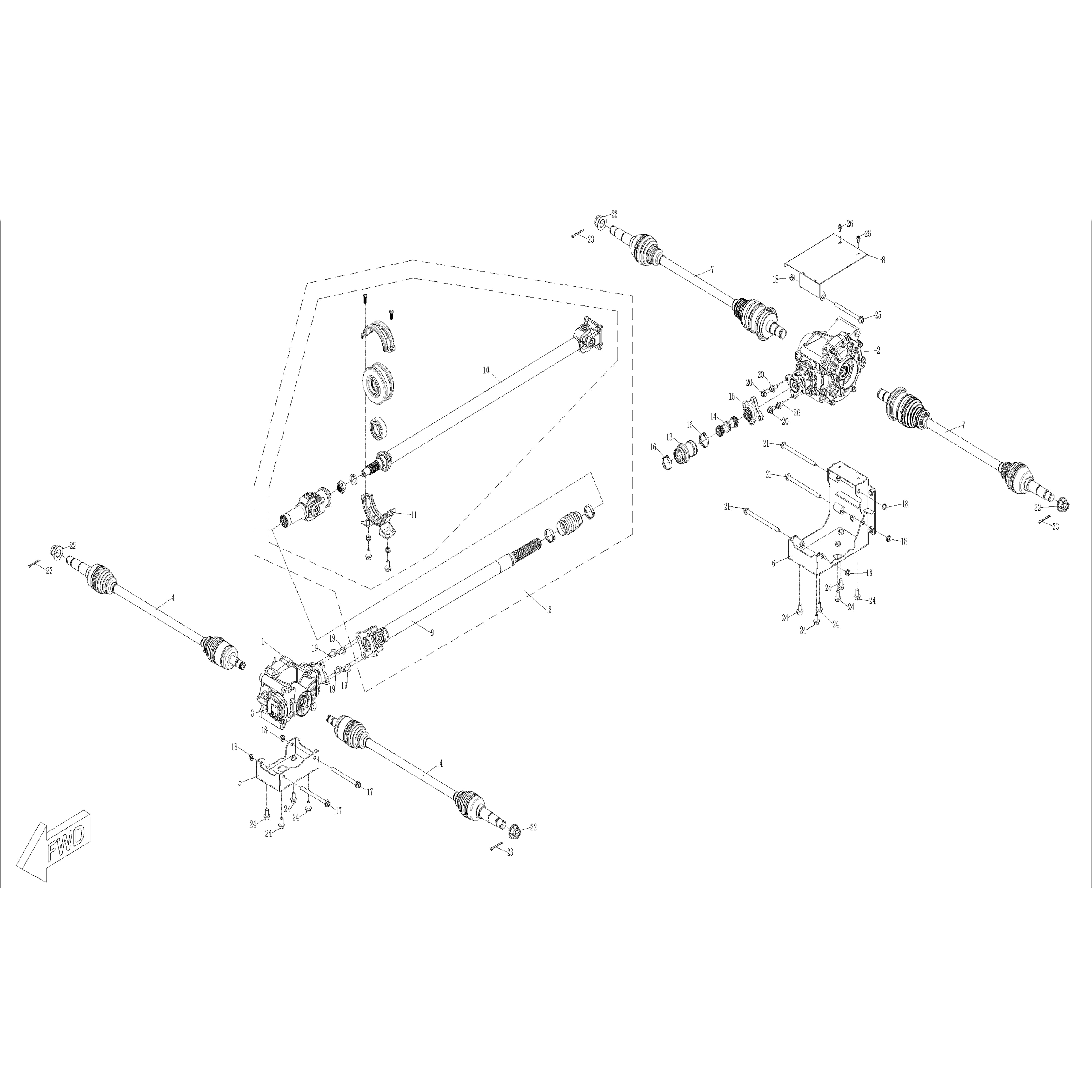 Warrior 1000 MXD Crew Powertrain
