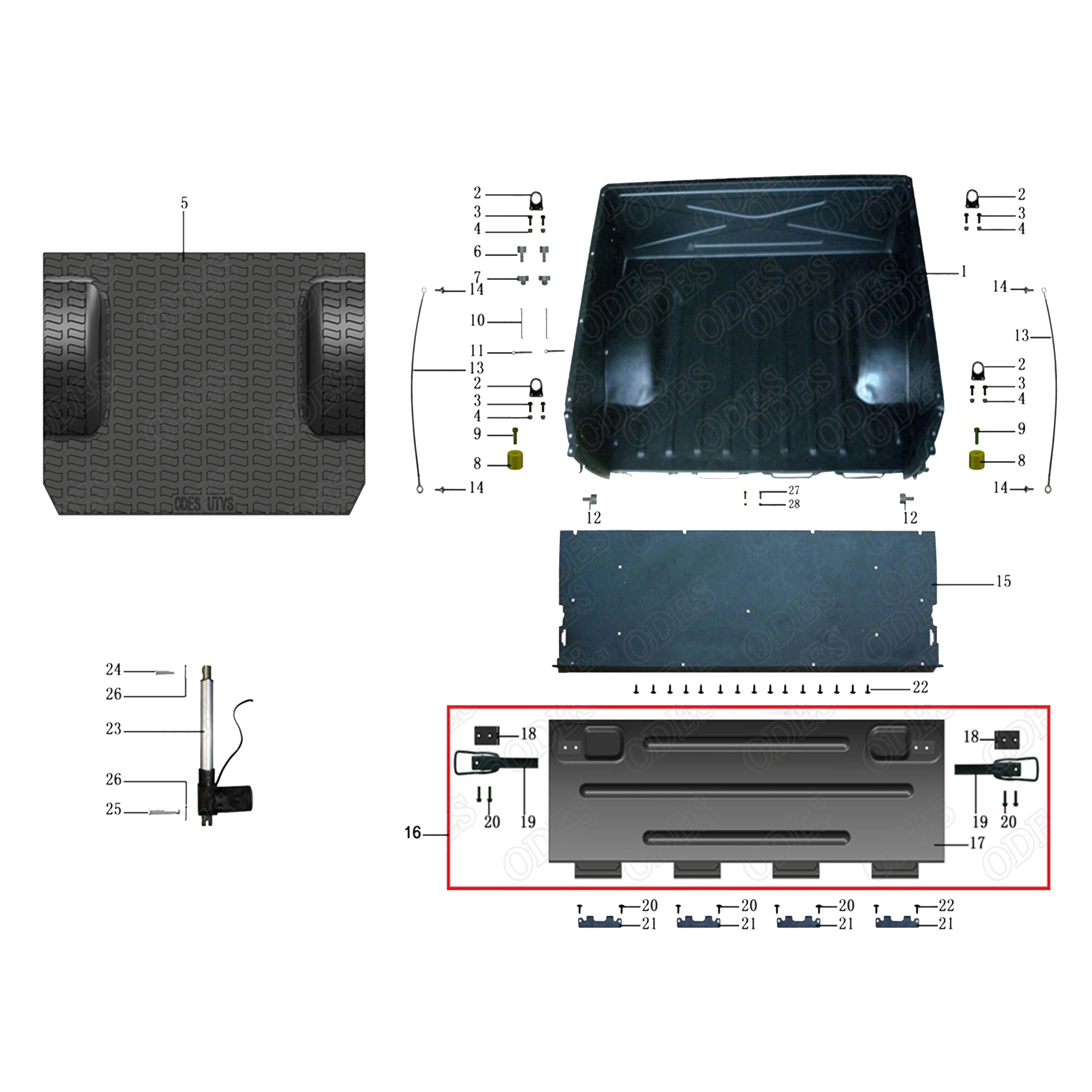 X2-1000 LT REAR TRAILER BED