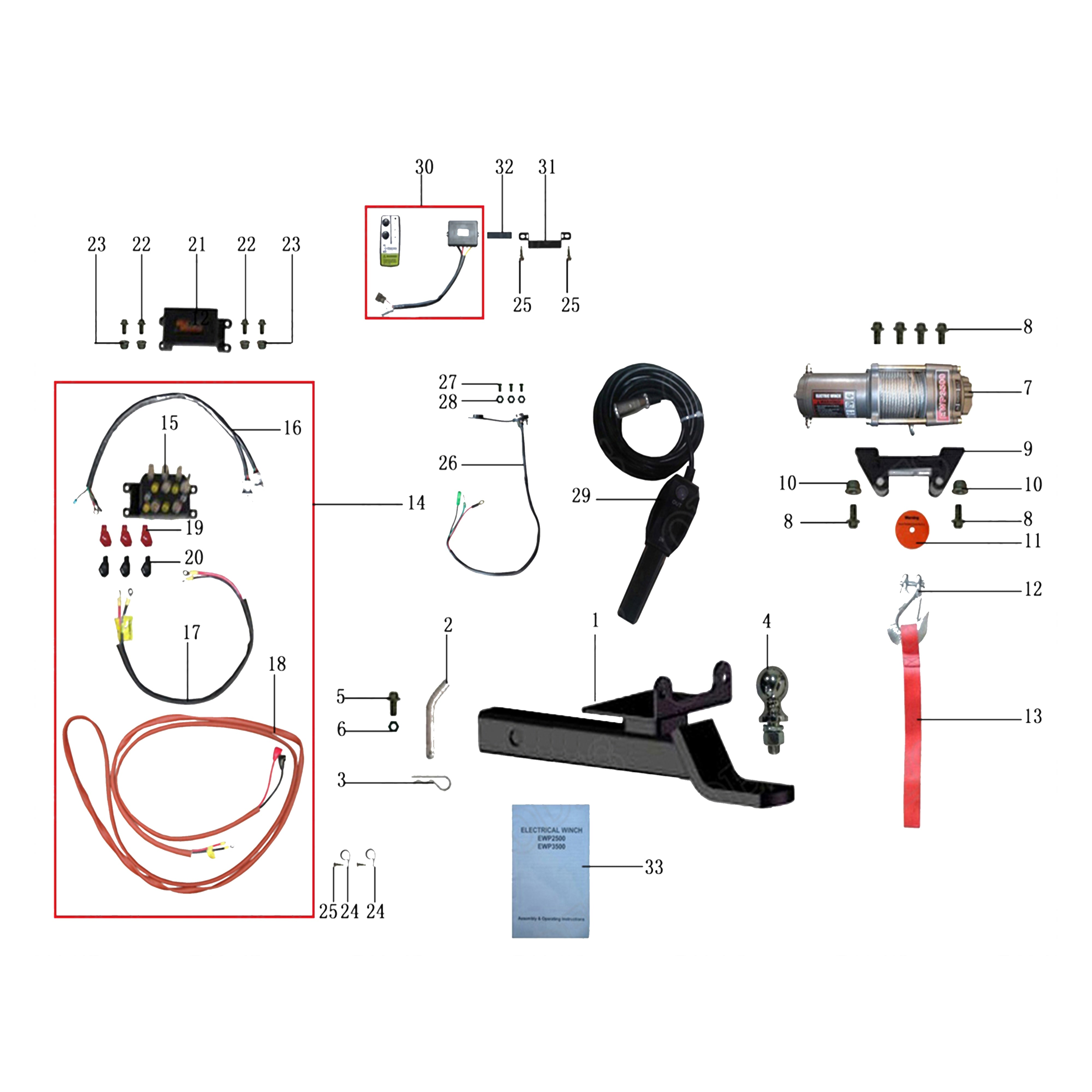 X2-1000 LT REAR WINCH ASSY (RUNHUA)
