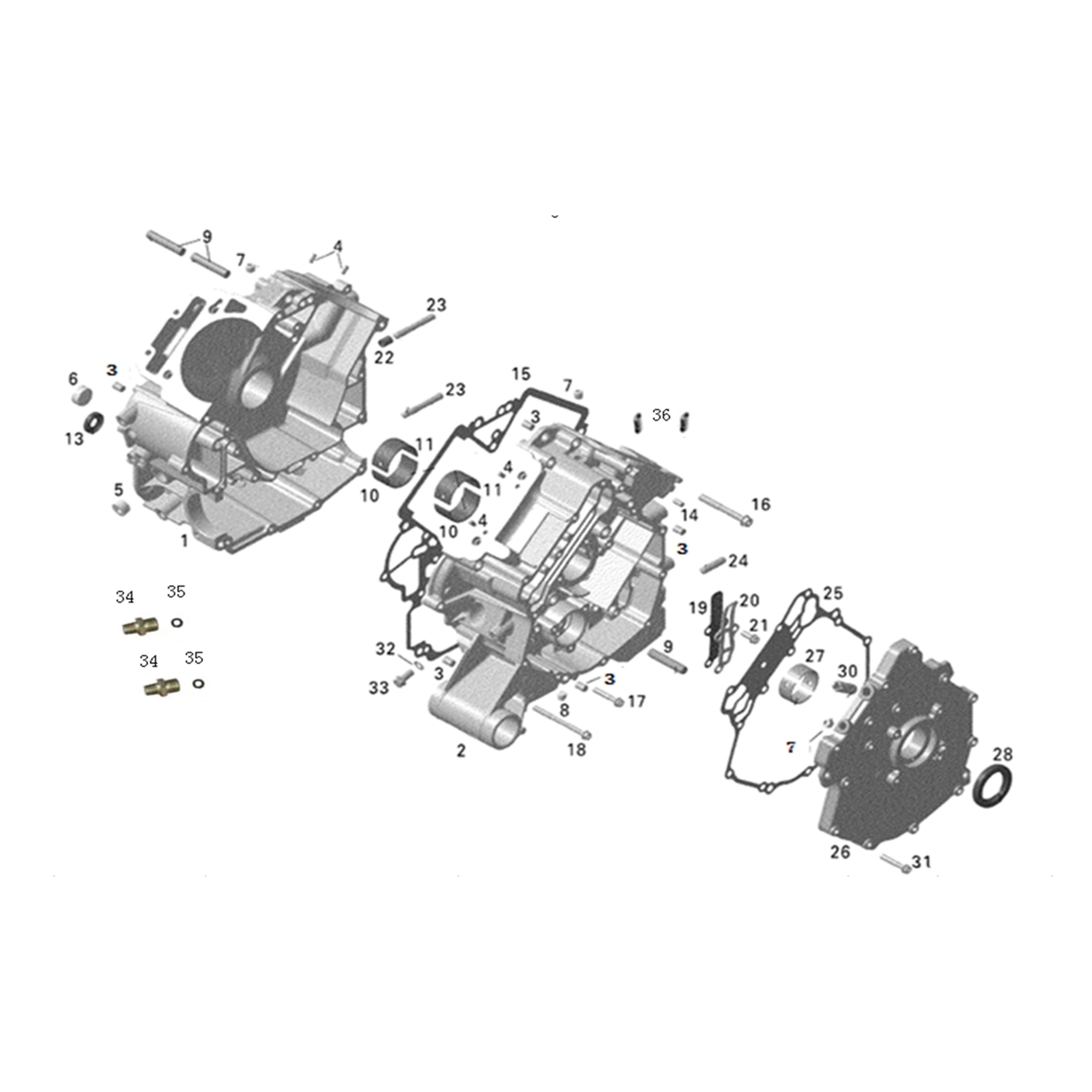 X2-800 LT CRANKCASE