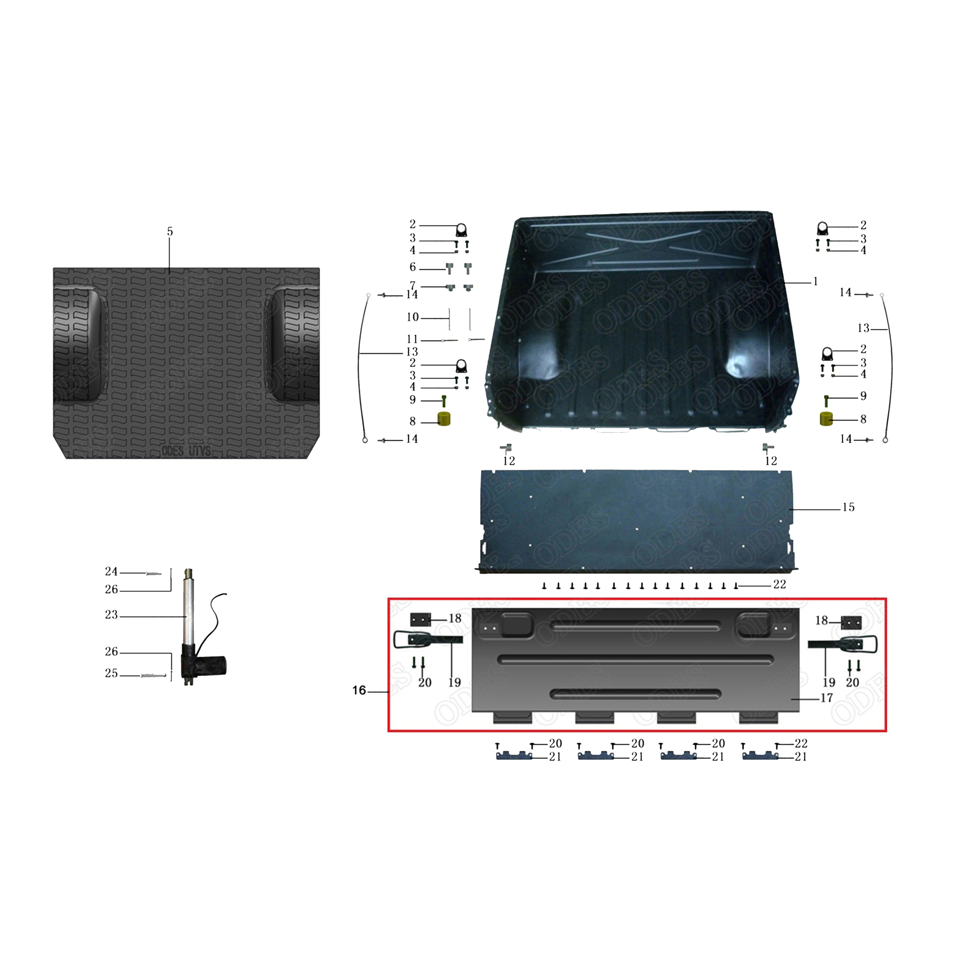 X2-800 LT REAR TRAILER BED