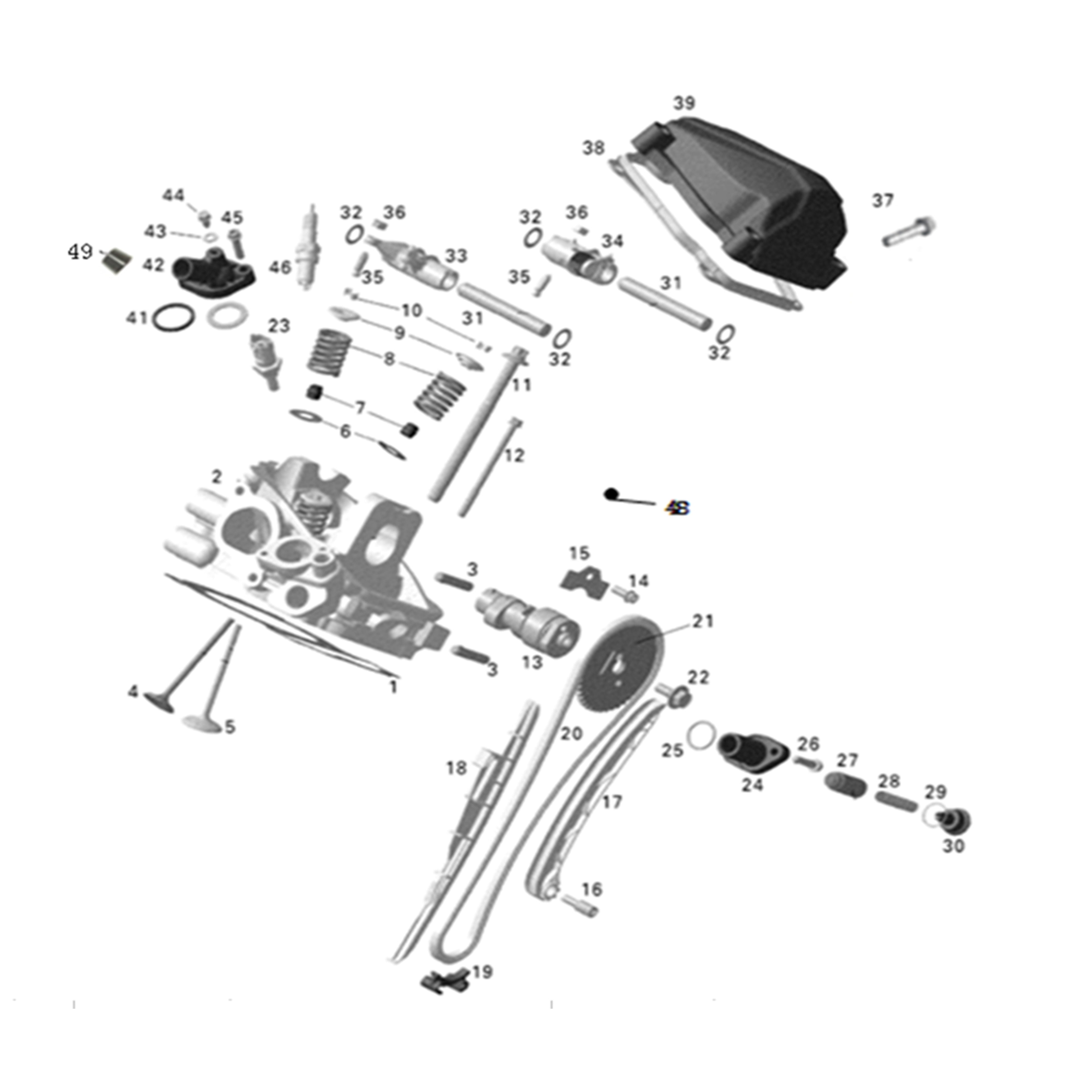 X2-800 LT SECOND CYLINDER HEAD ASSY