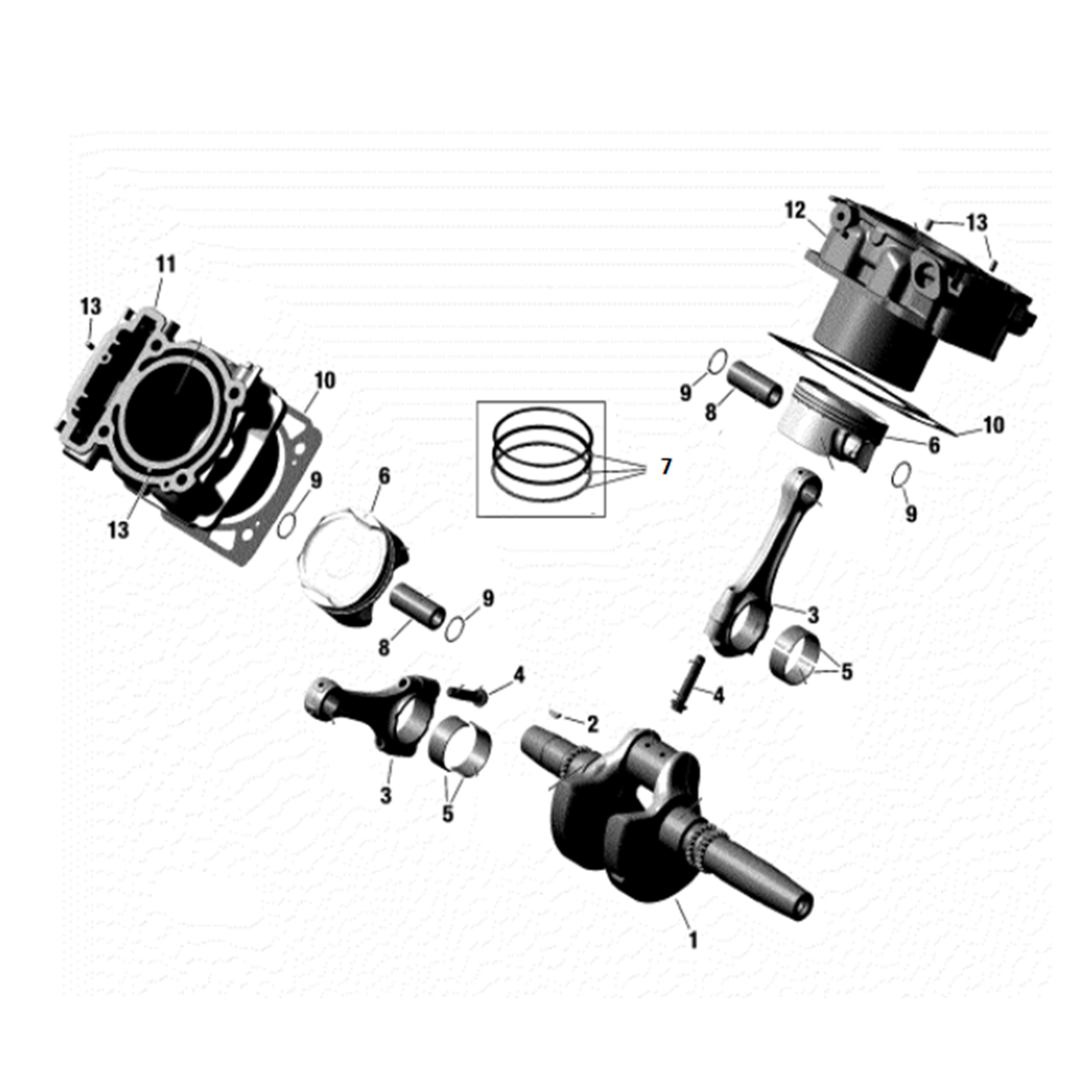 X4-1000 LT CRANSHAFT PIOSTON AND CYLINDER