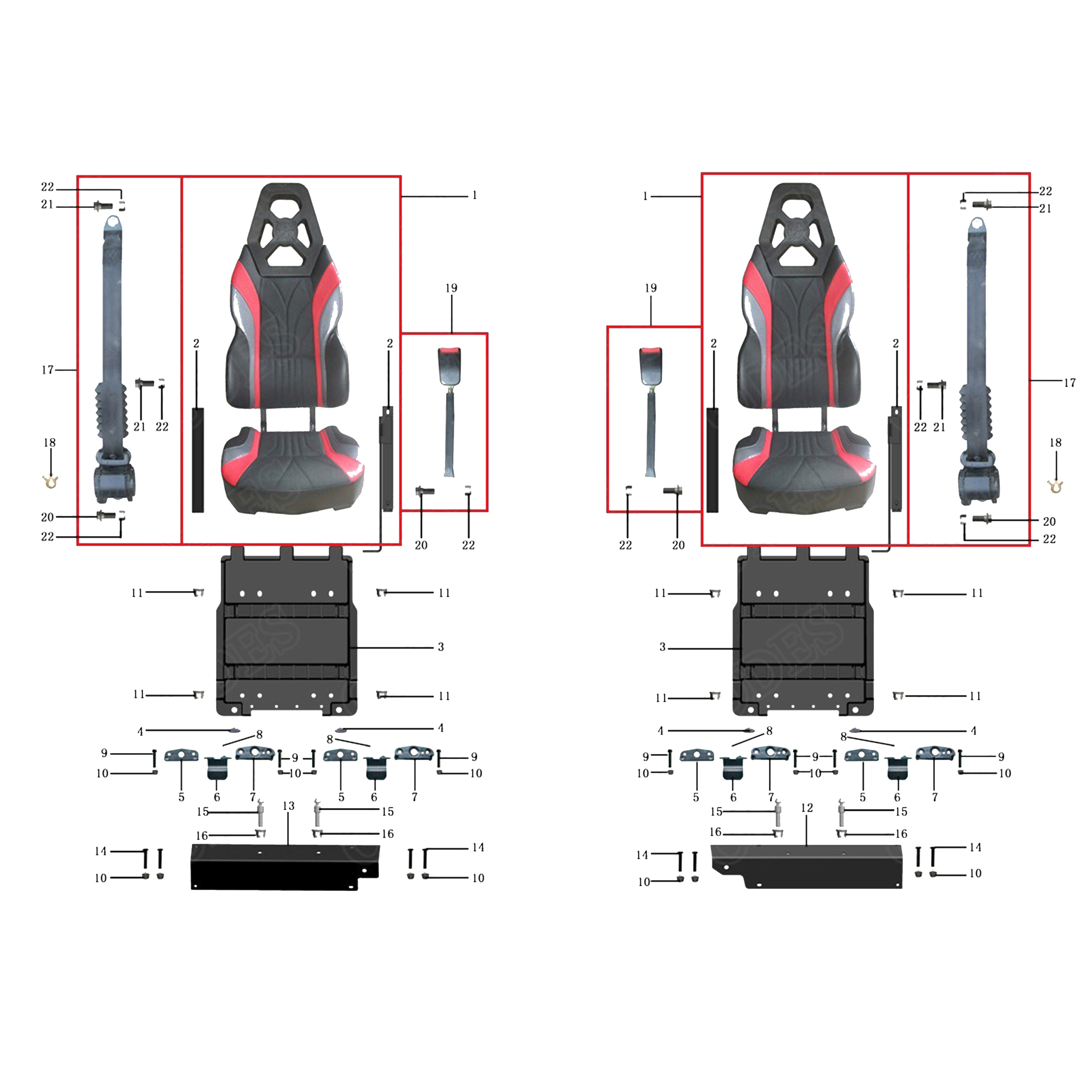 X4-1000 LT FRONT SEATS