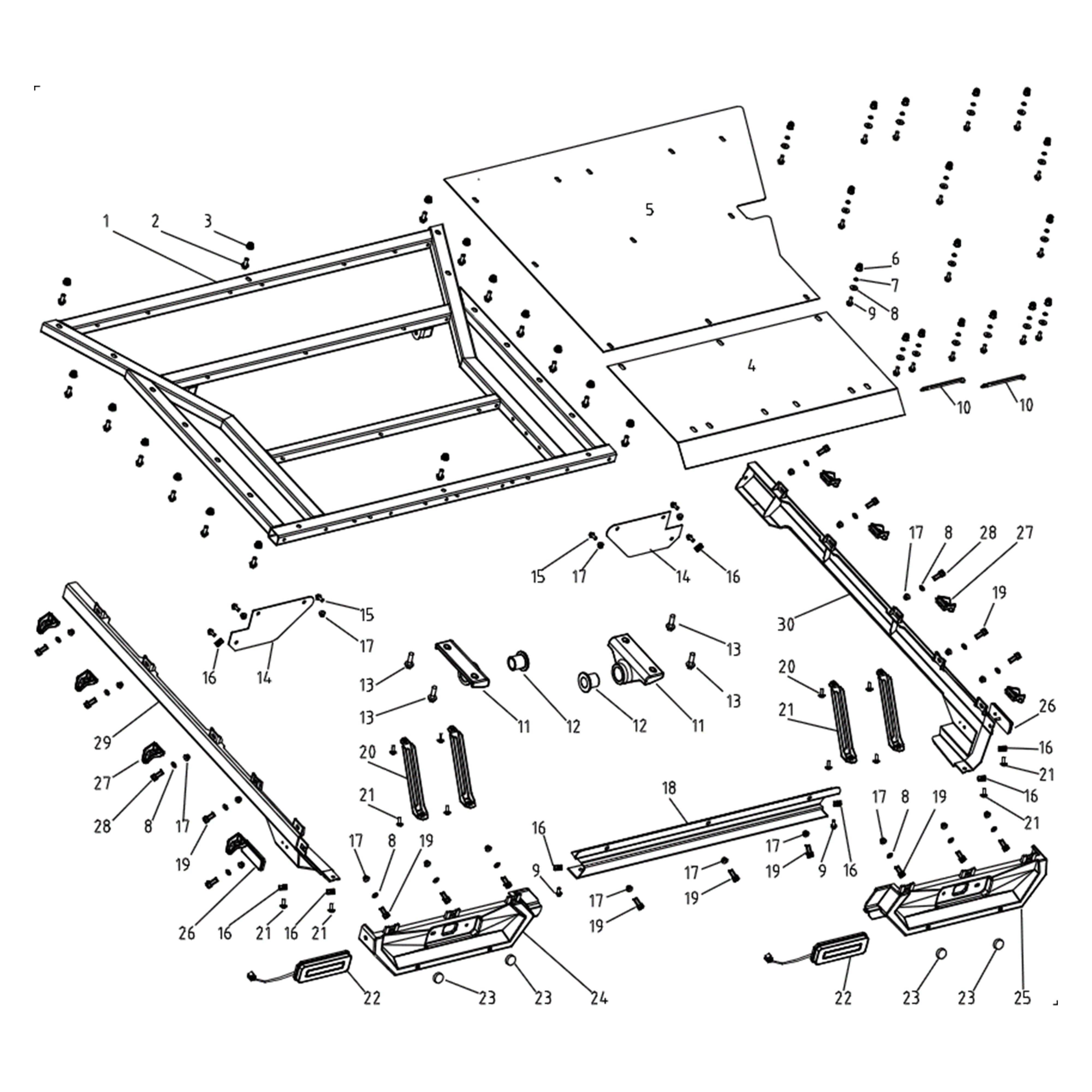 XF-3 DUMP BED BOTTOM ASSY
