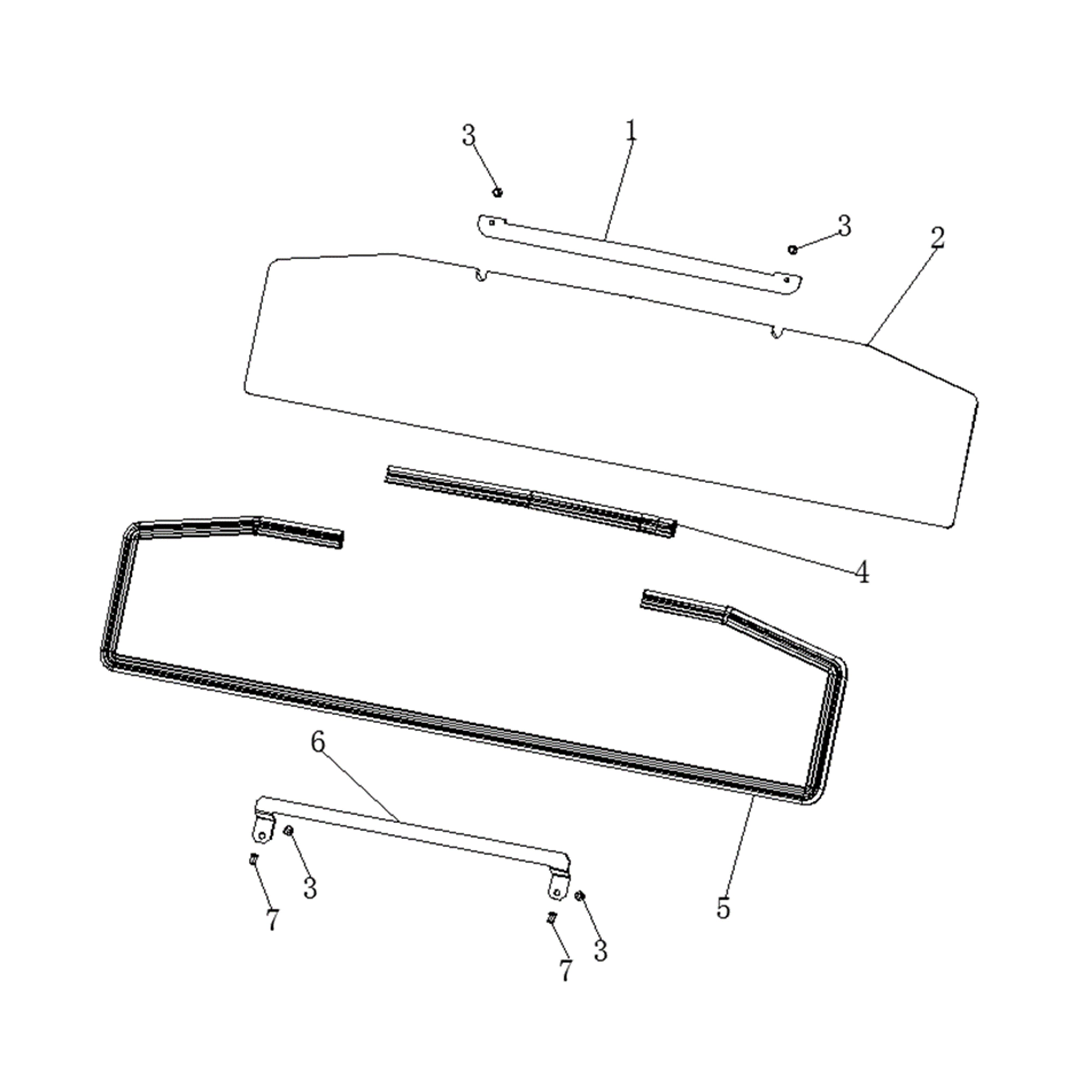 XF-3 REAR WINDSHIELD